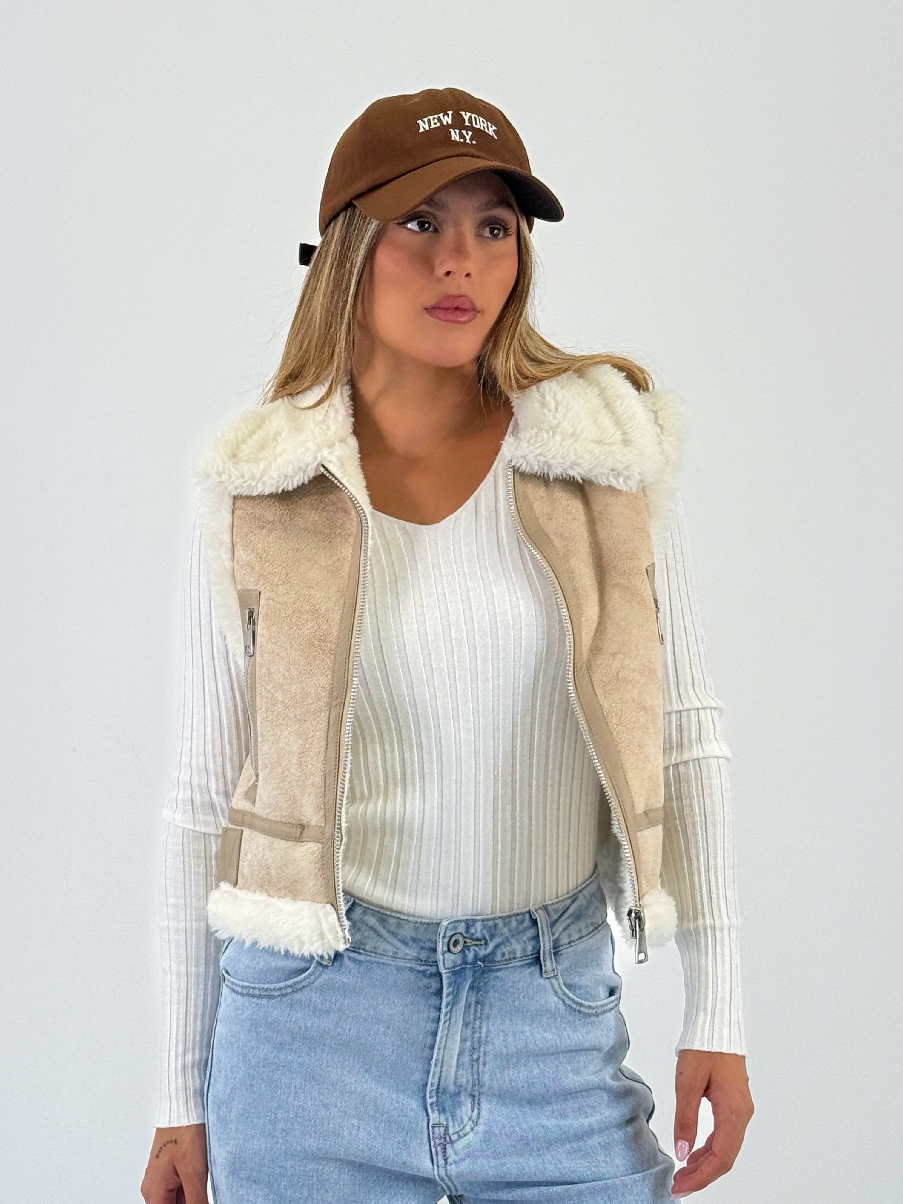 Chaleco cropped doble faz