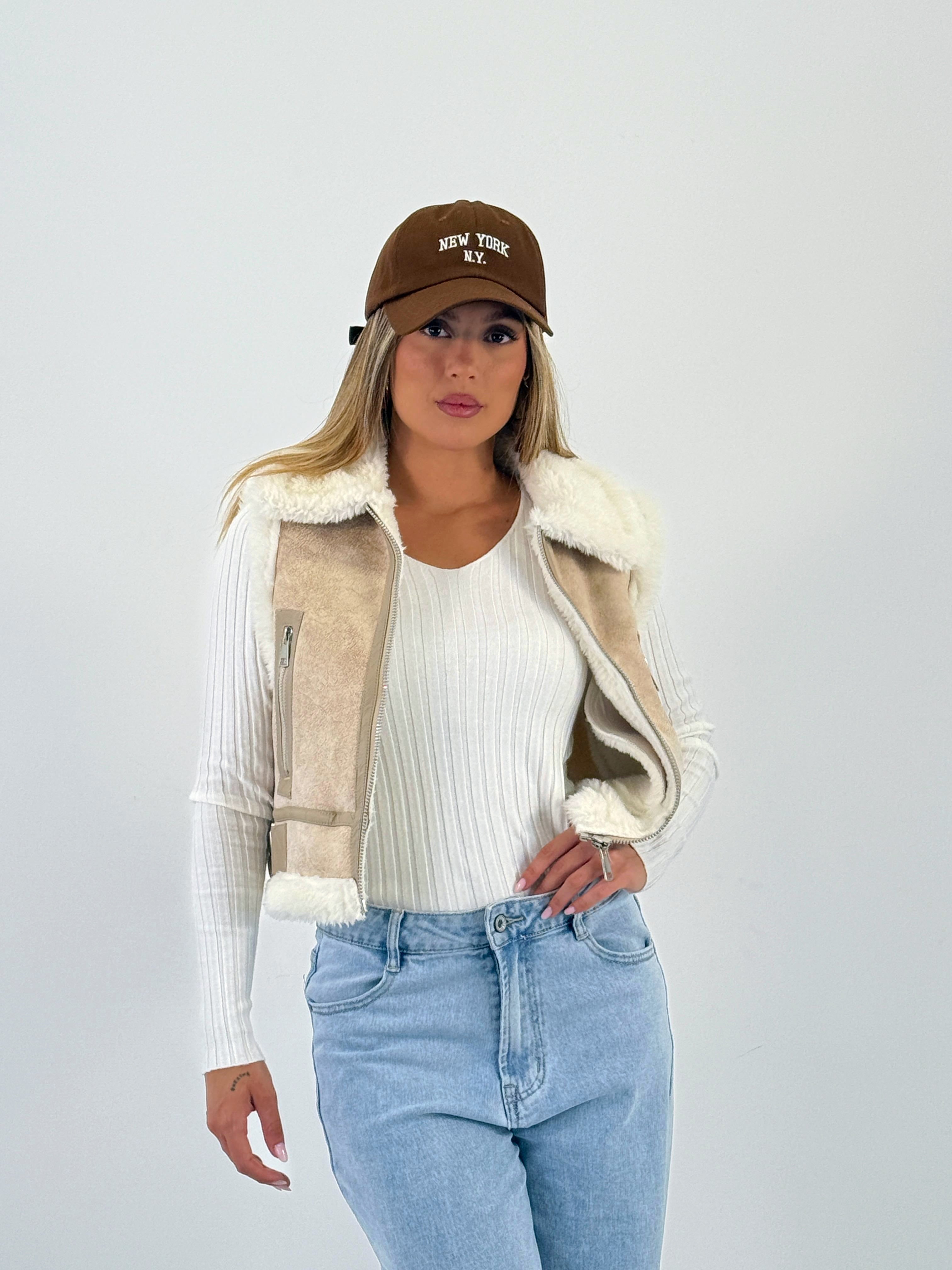 Chaleco cropped doble faz