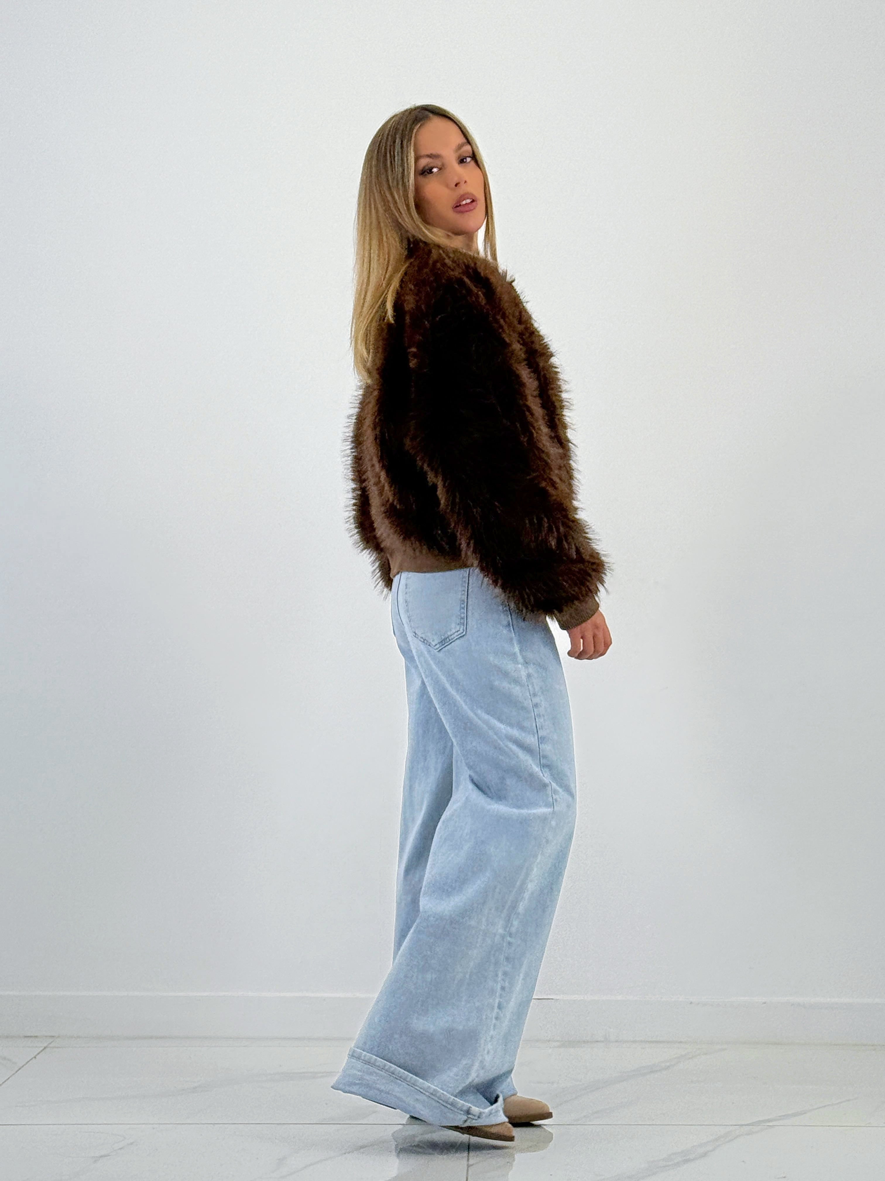 Chaqueta bomber efecto pelo