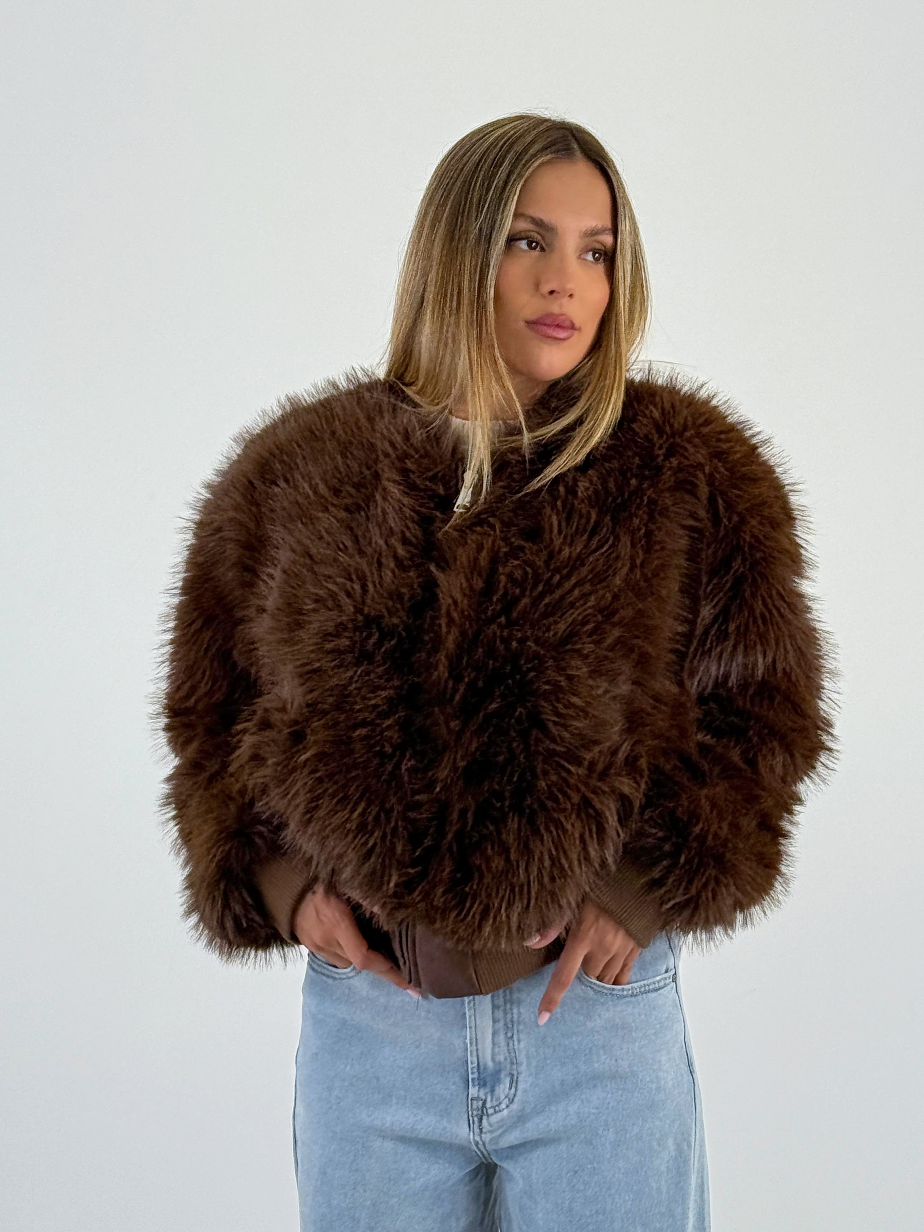 Chaqueta bomber efecto pelo