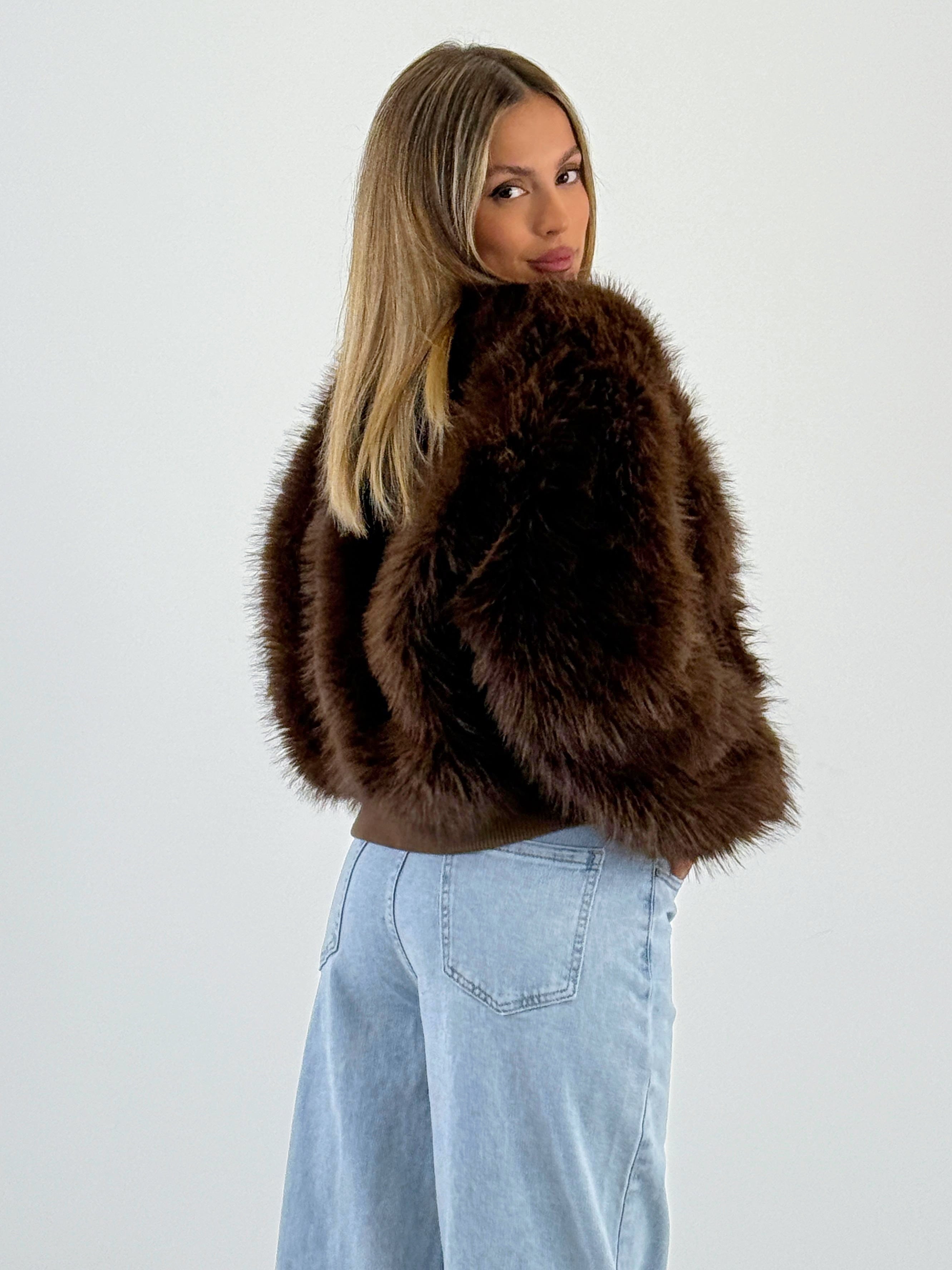 Chaqueta bomber efecto pelo