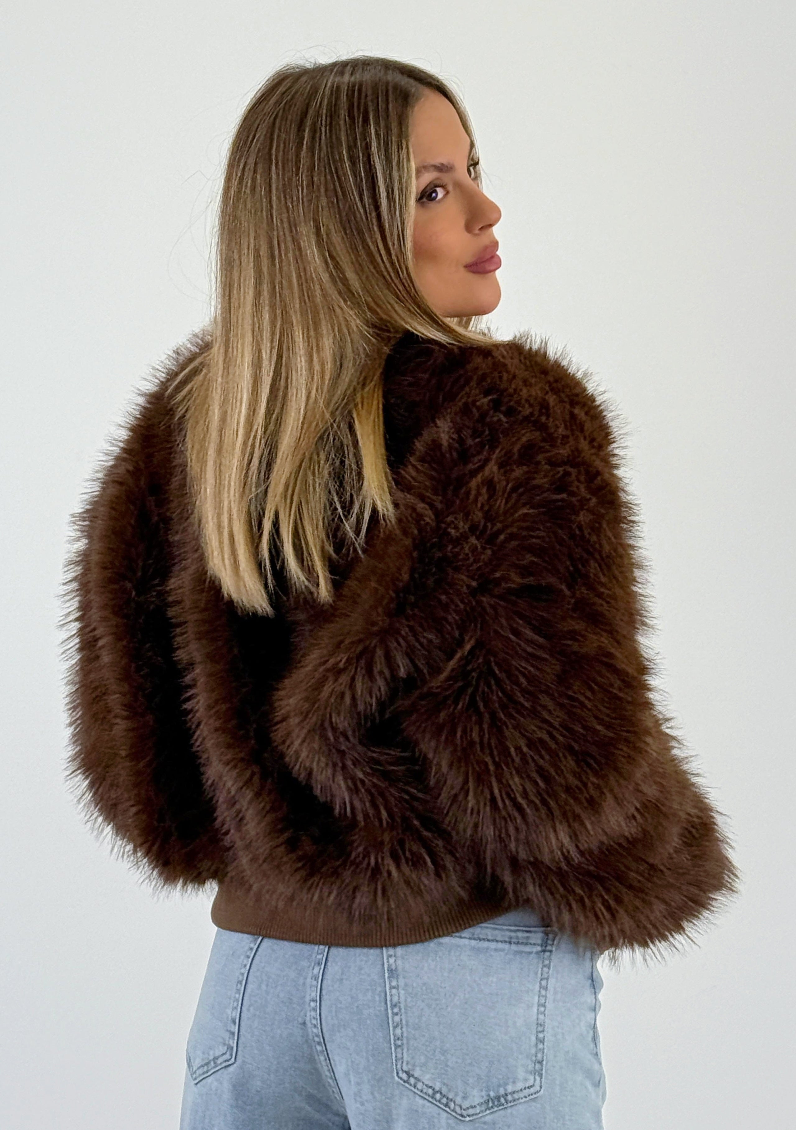 Chaqueta bomber efecto pelo