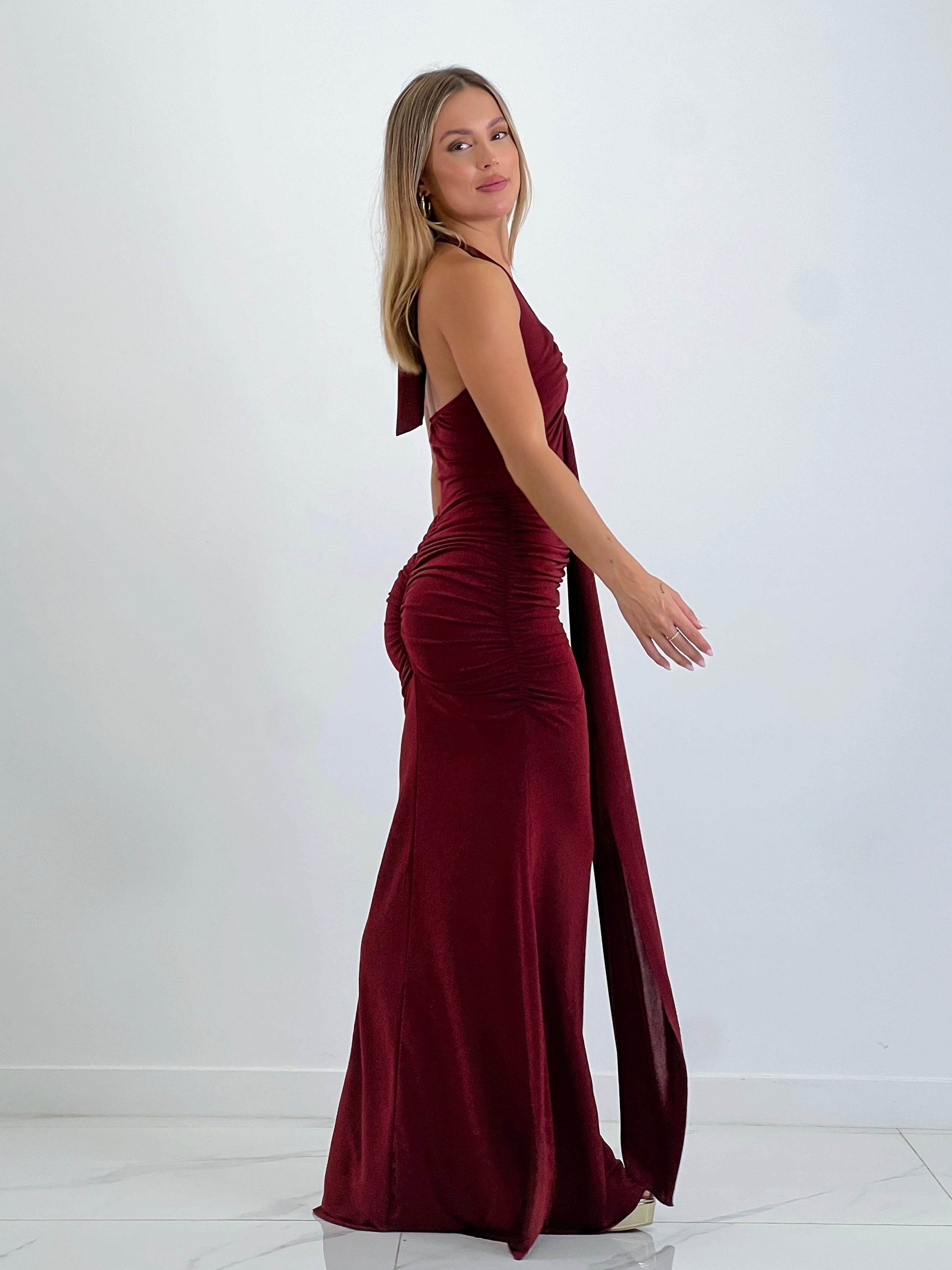 Vestido escote fruncido Ylenia