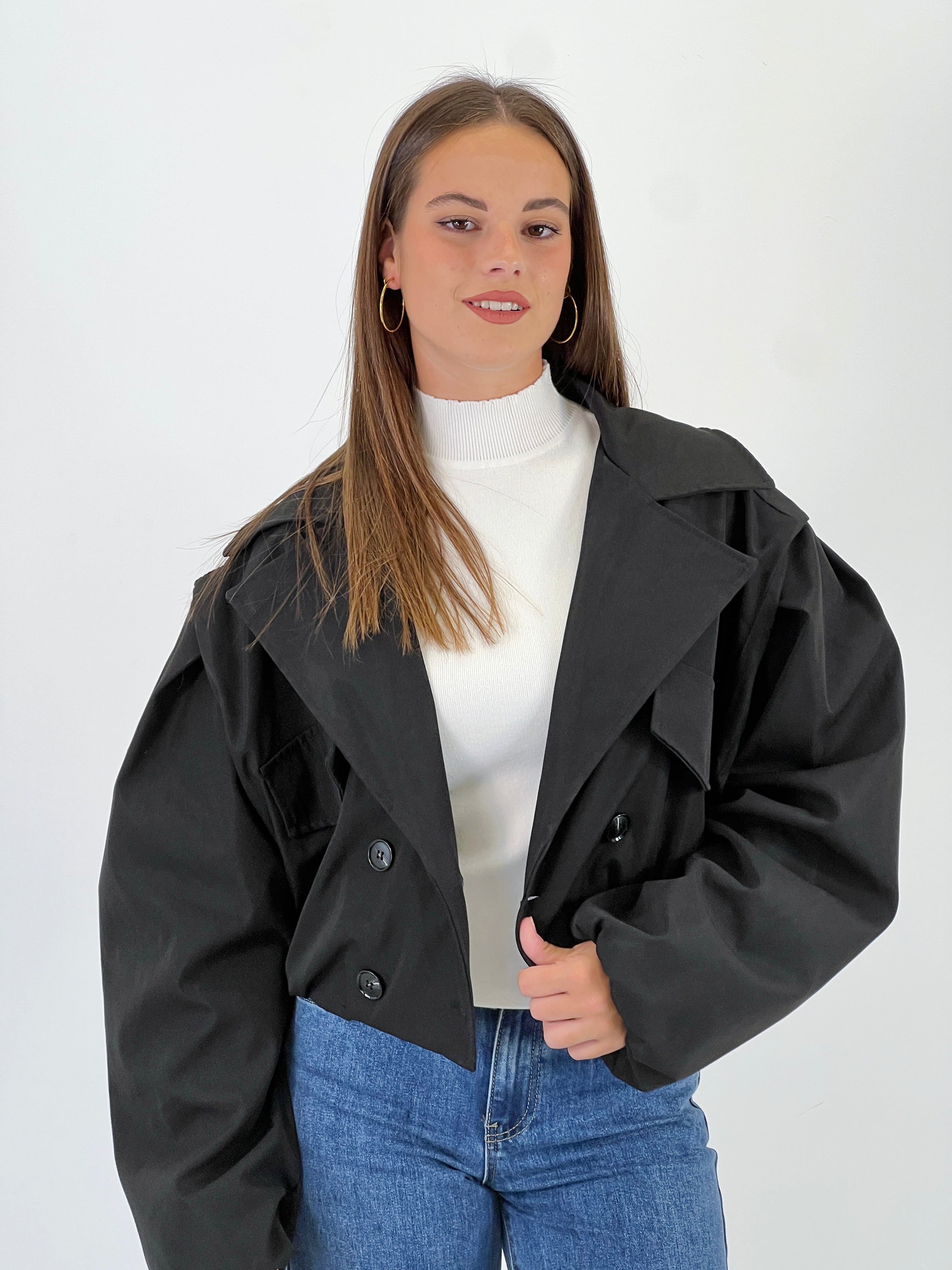 Cazadora cropped oversize