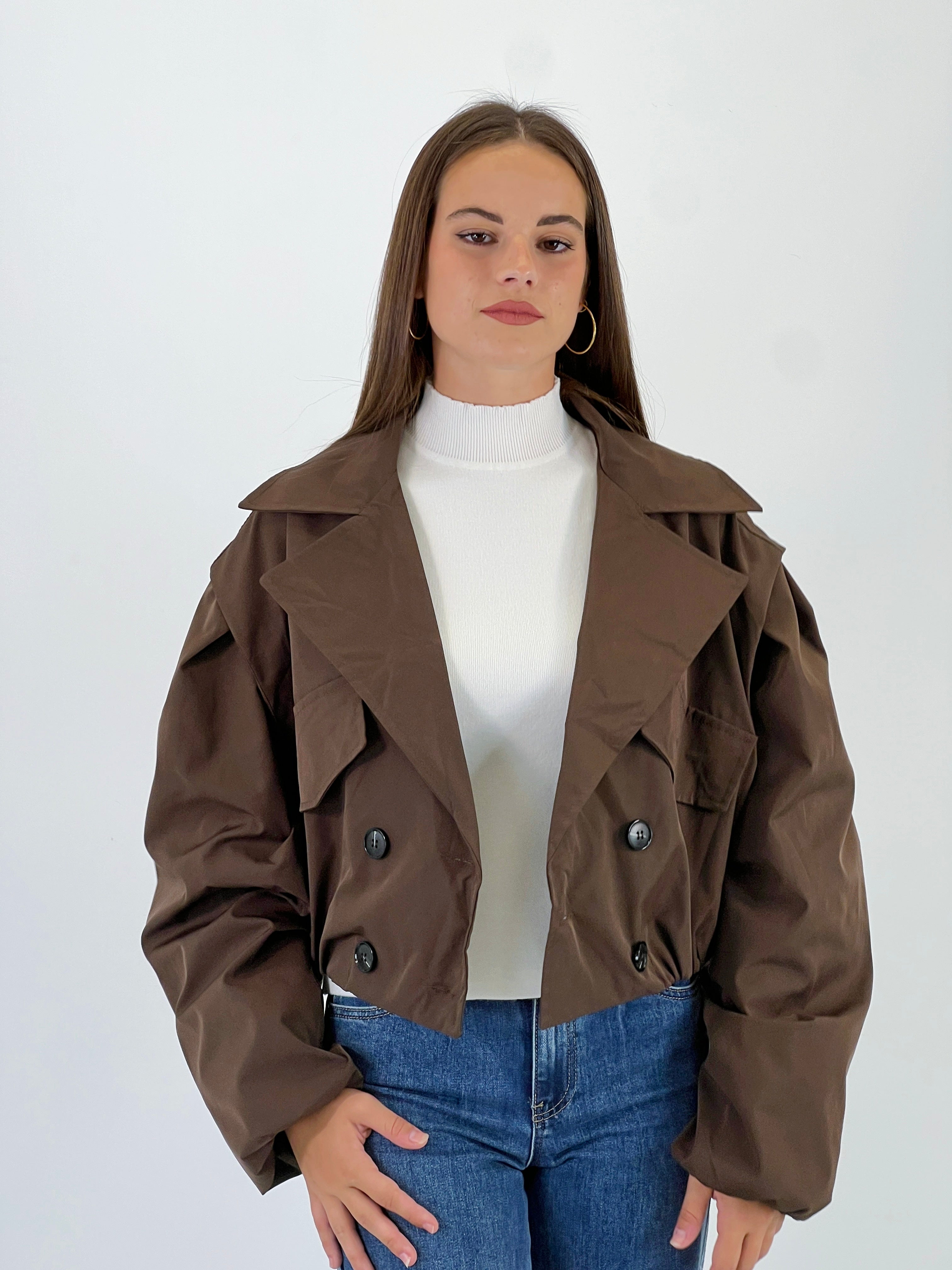 Cazadora cropped oversize