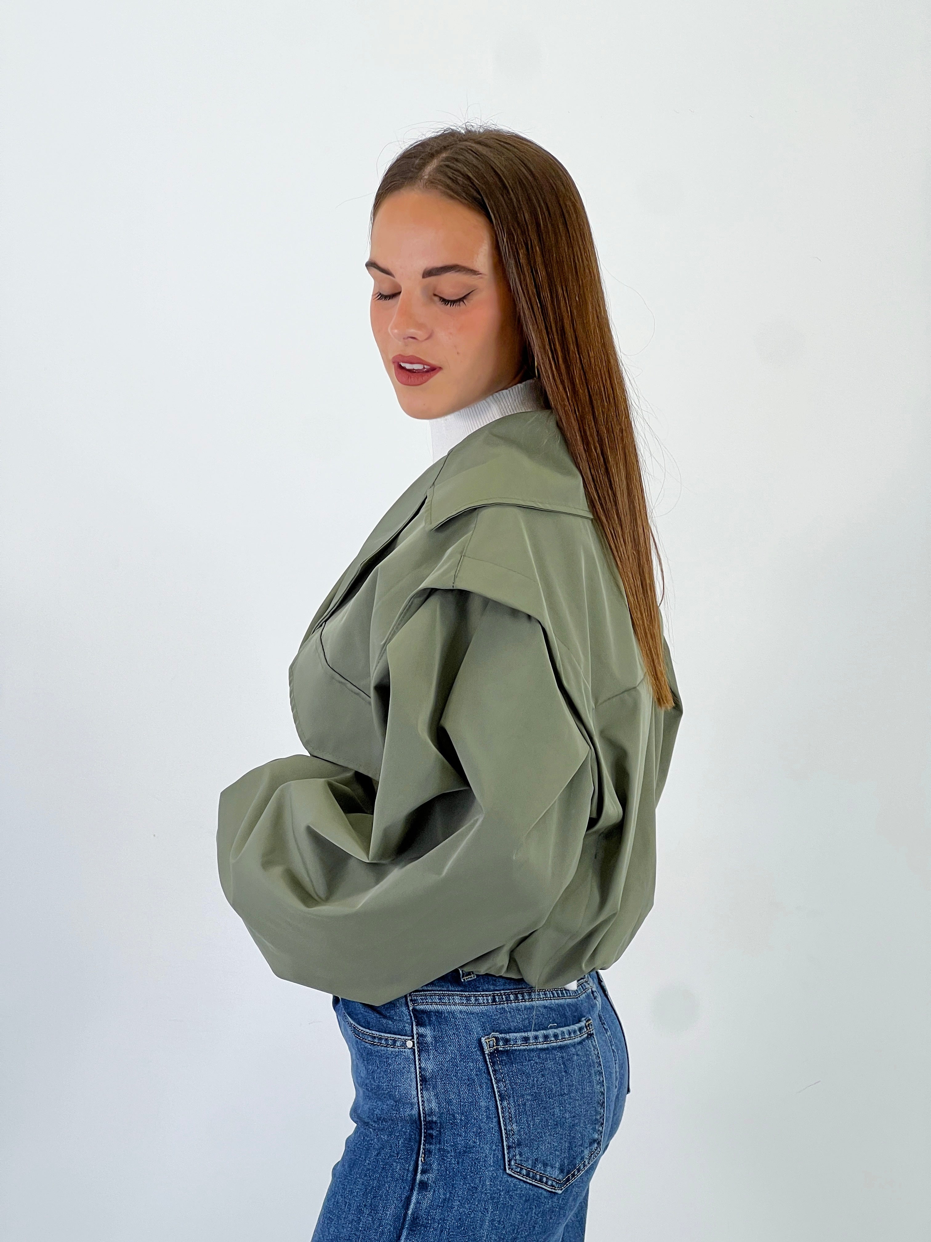 Cazadora cropped oversize