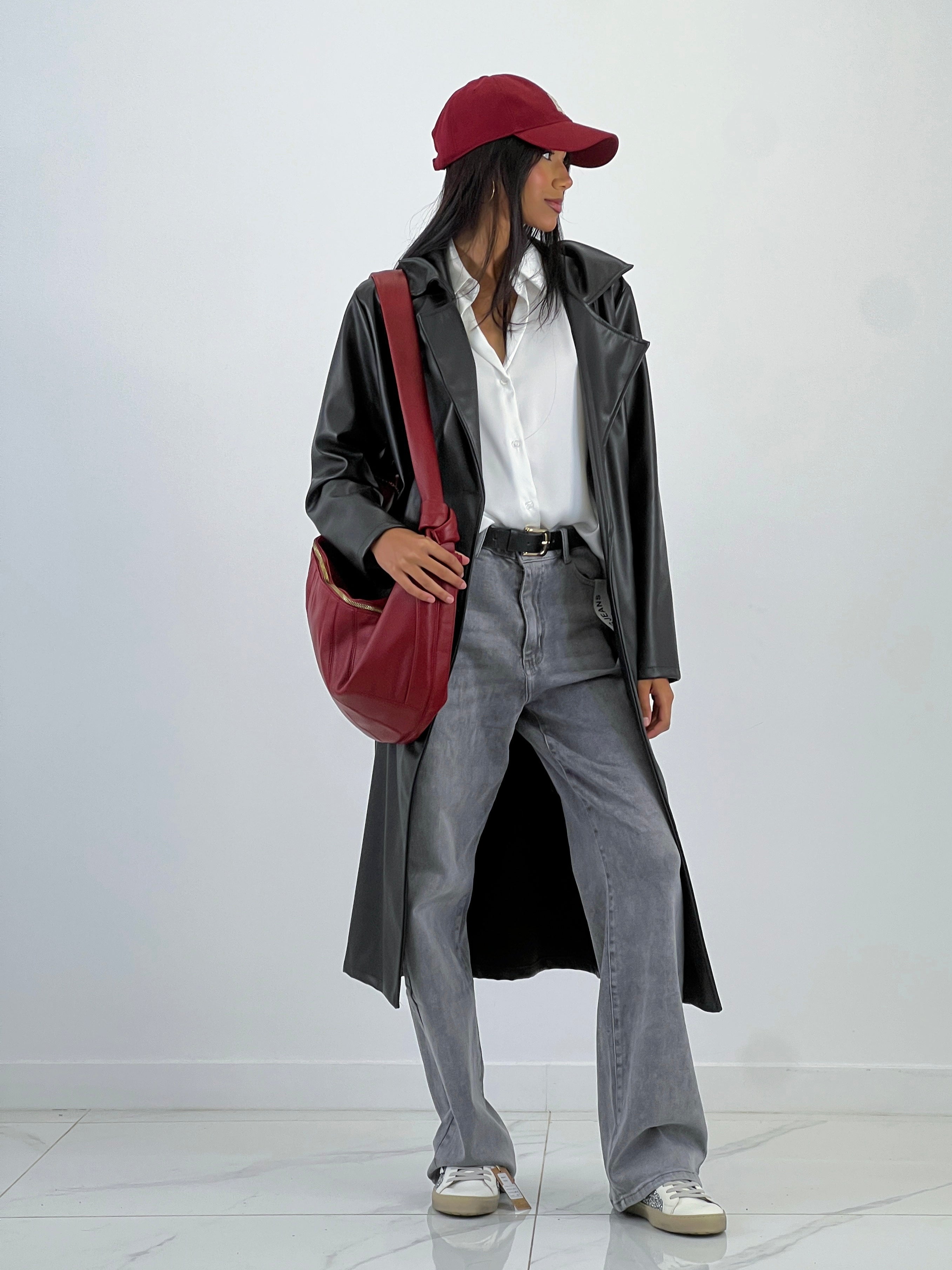 Gabardina efecto piel