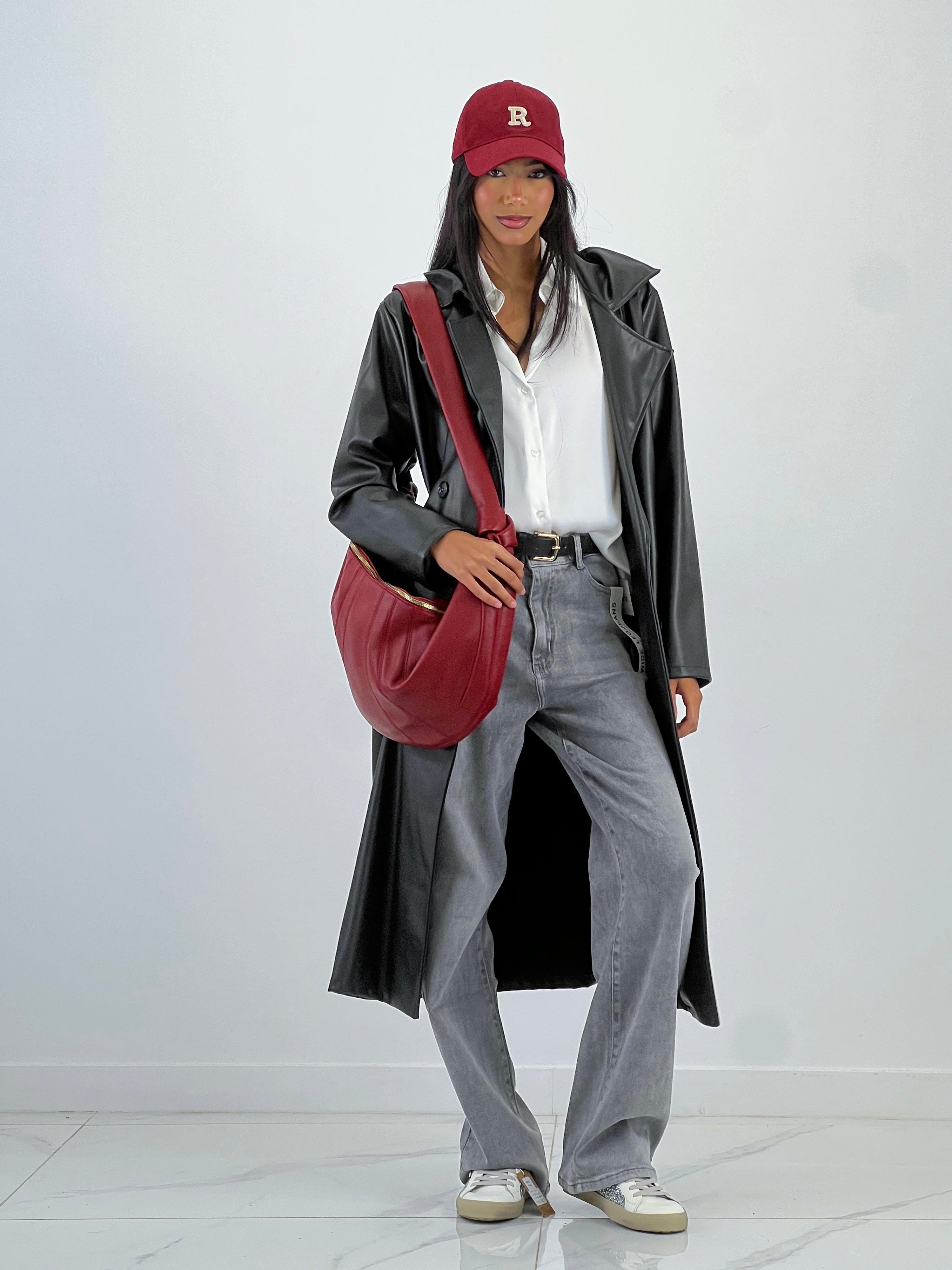 Gabardina efecto piel