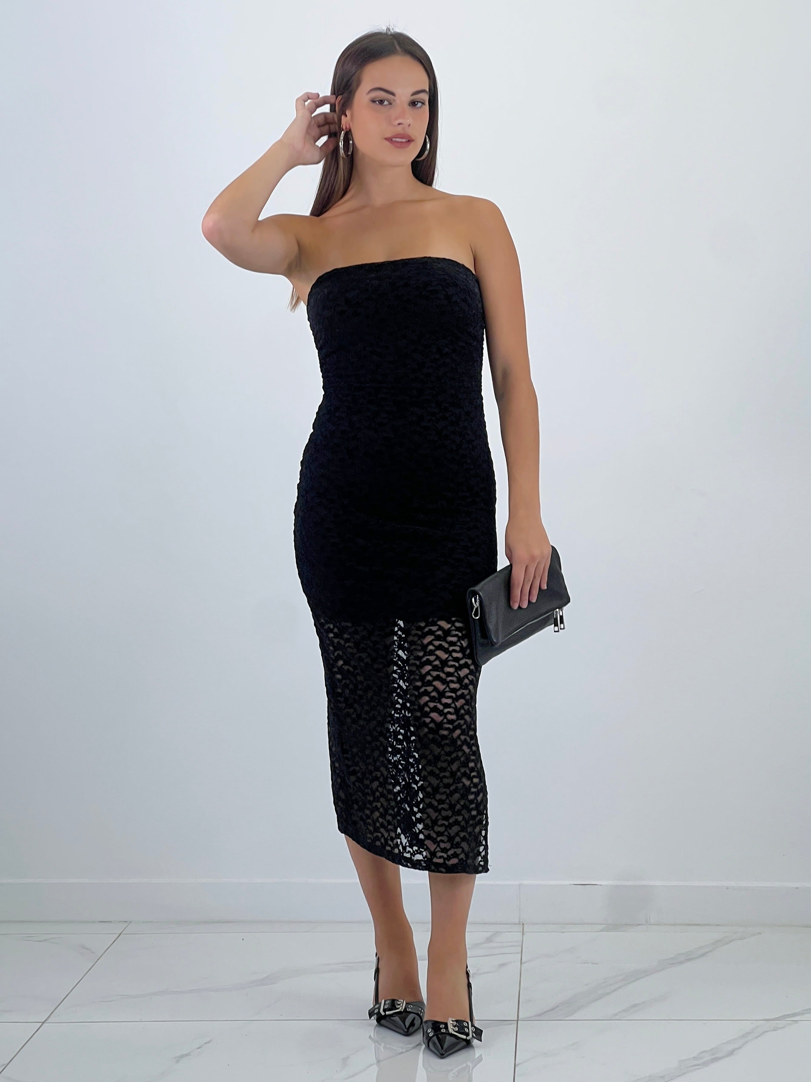 Vestido palabra de honor velvet