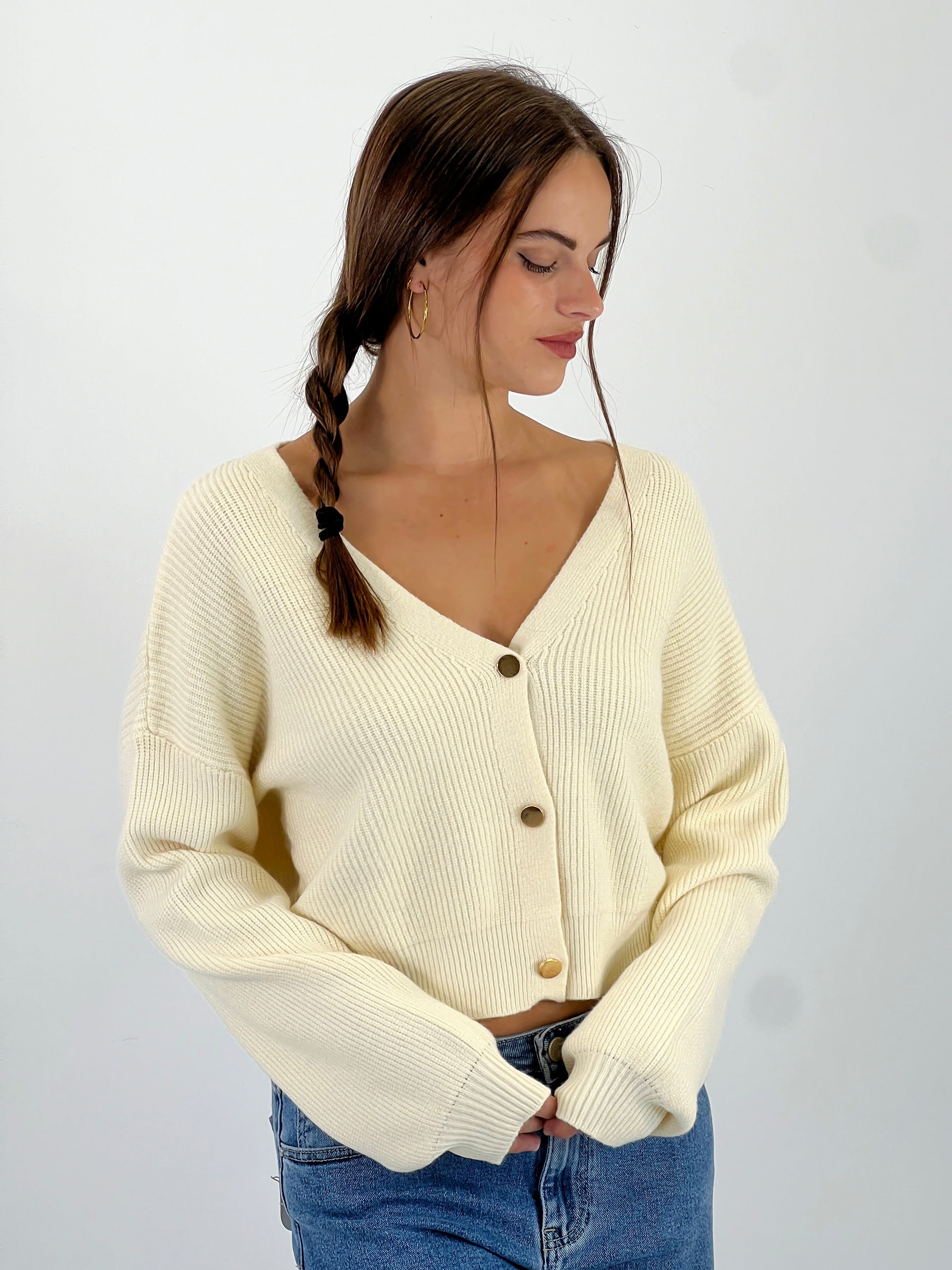 Chaqueta cropped punto