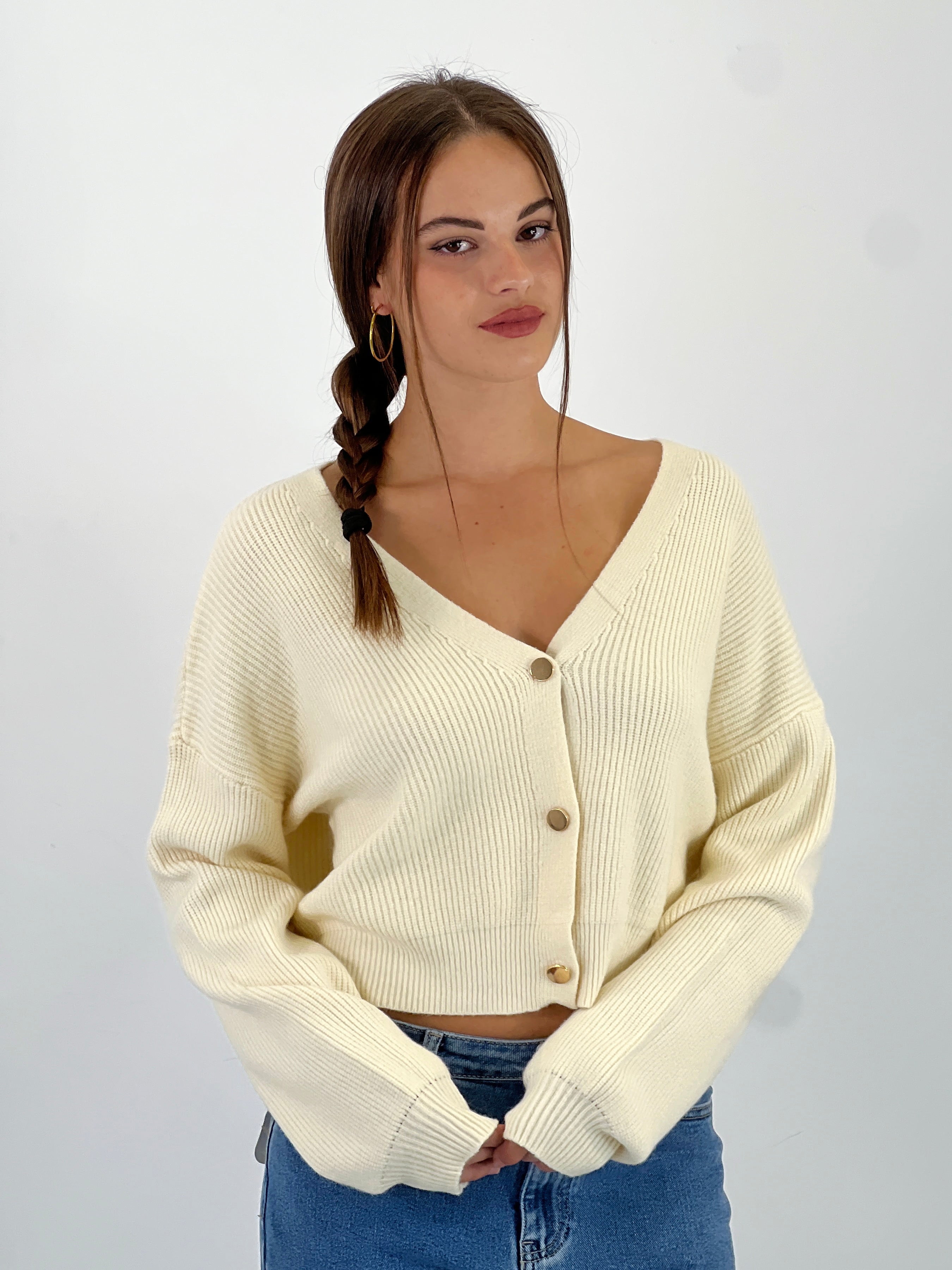 Chaqueta cropped punto