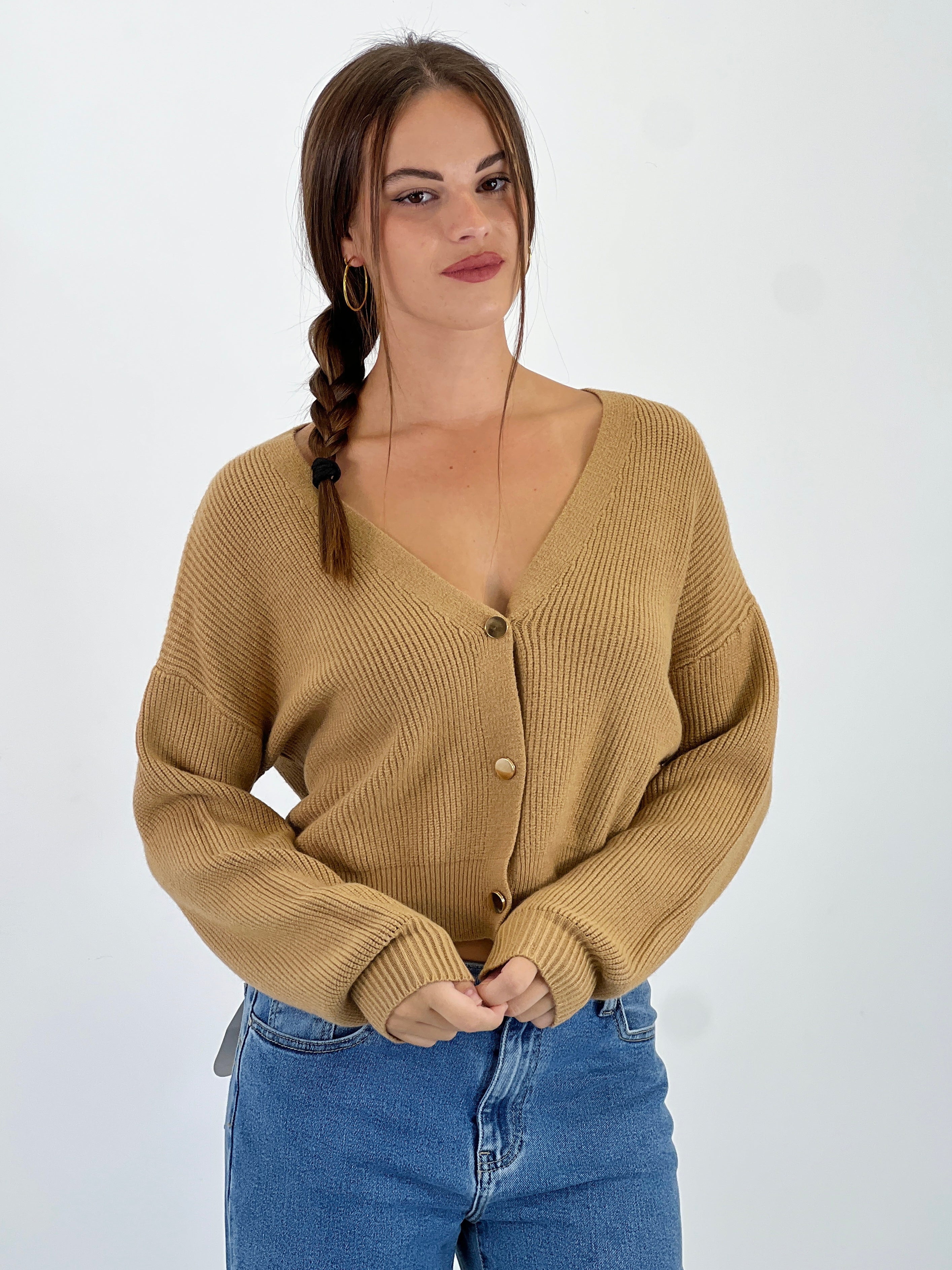 Chaqueta cropped punto