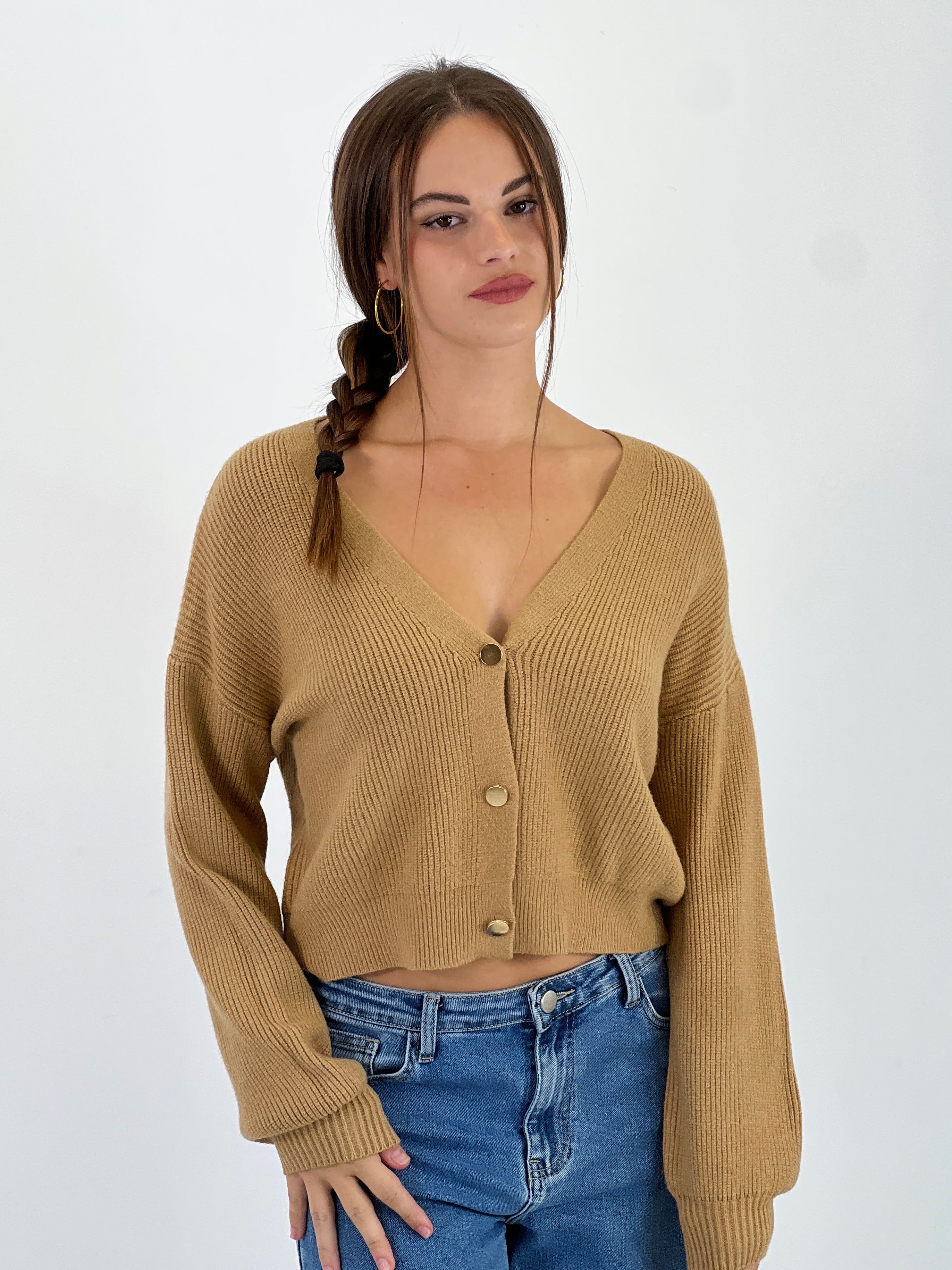 Chaqueta cropped punto