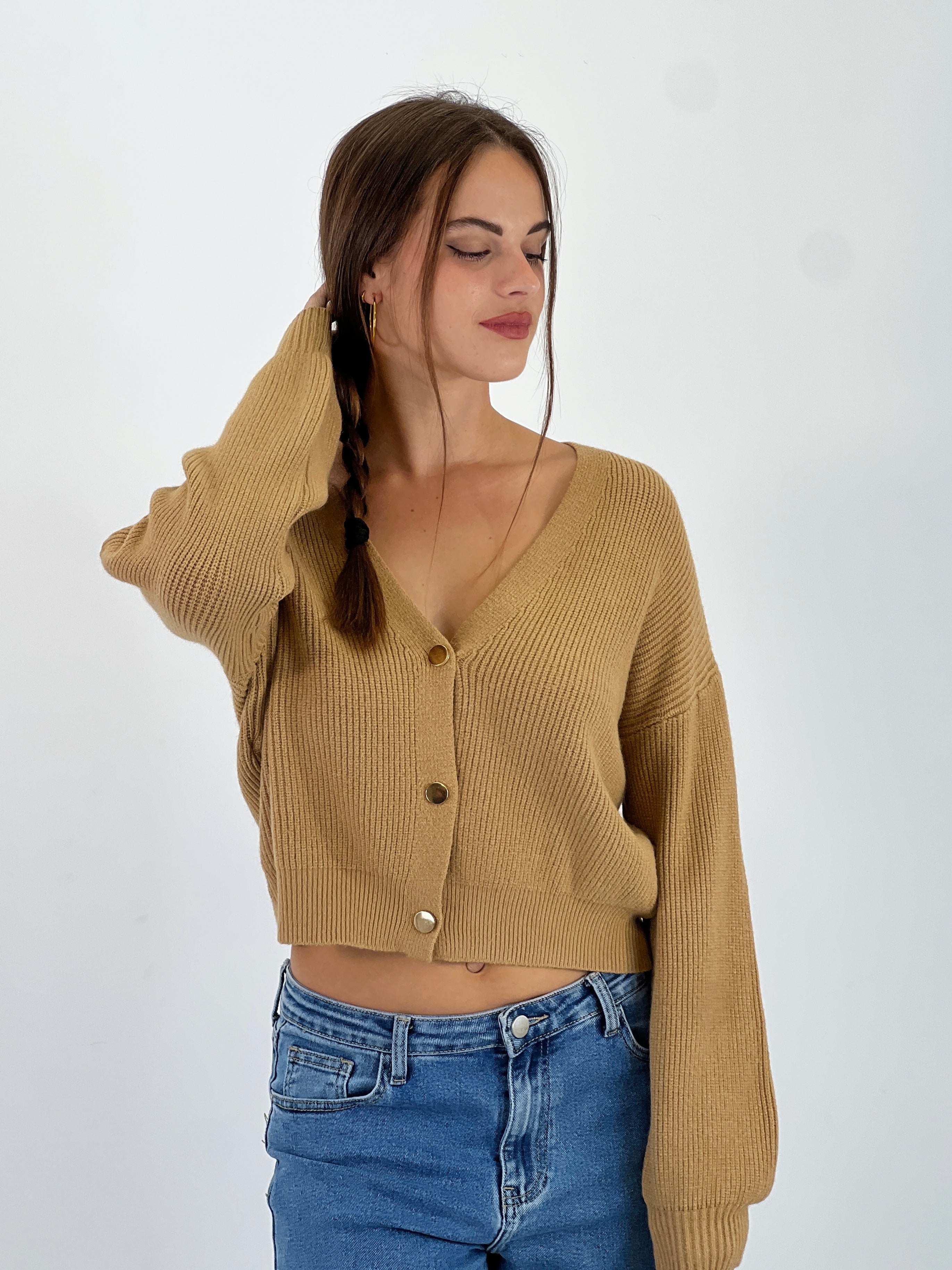 Chaqueta cropped punto