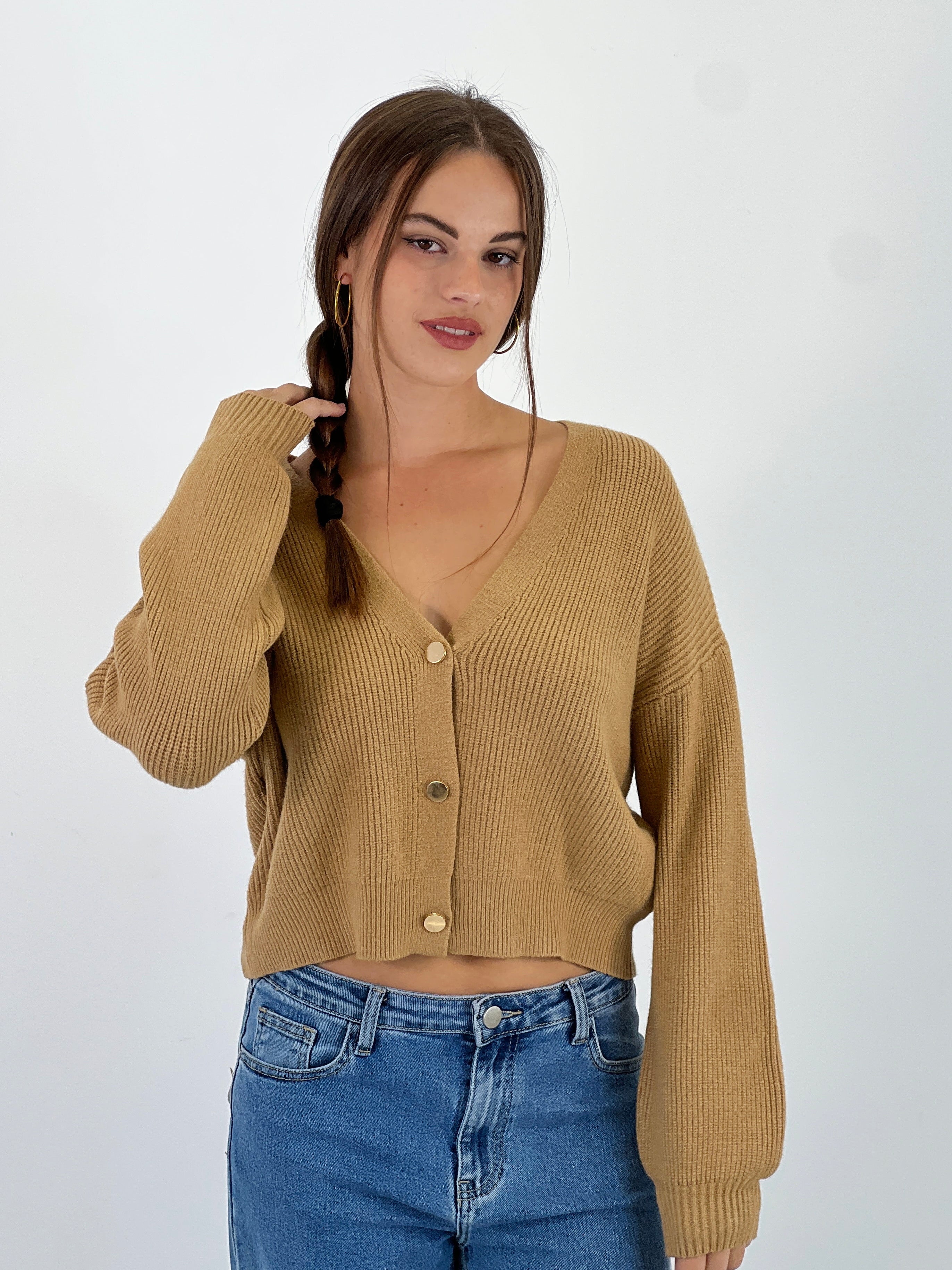 Chaqueta cropped punto
