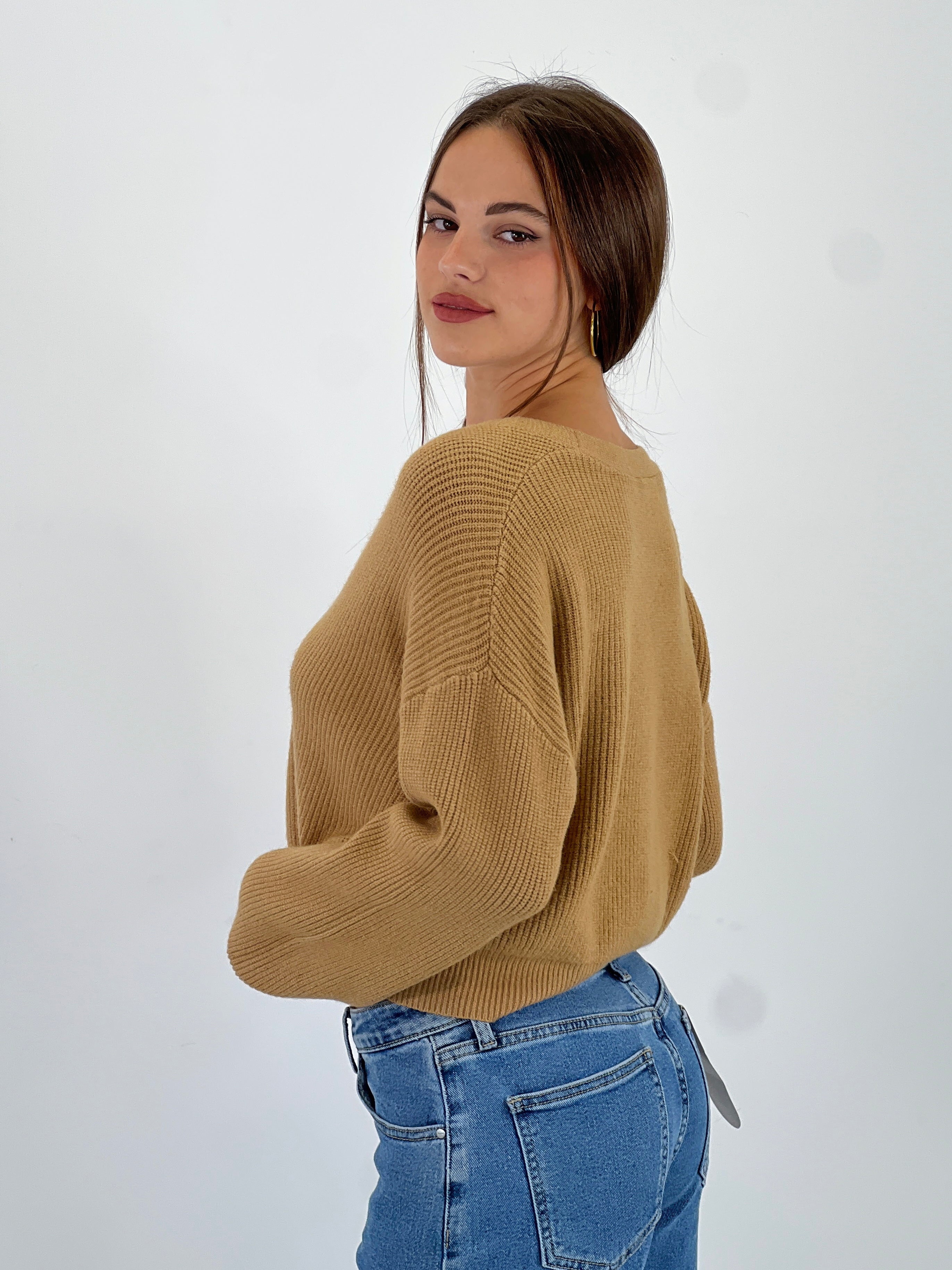 Chaqueta cropped punto