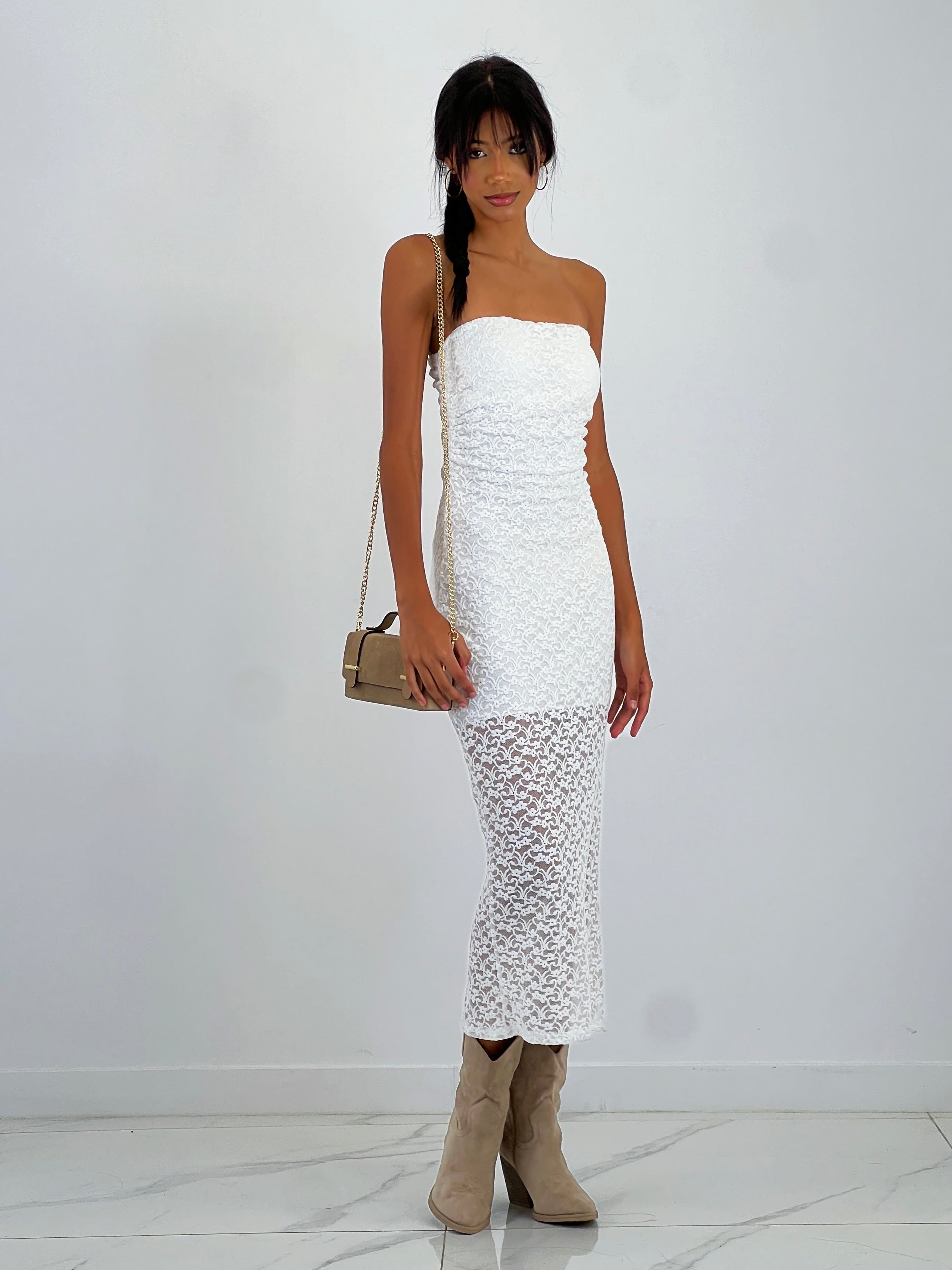 Vestido palabra de honor velvet