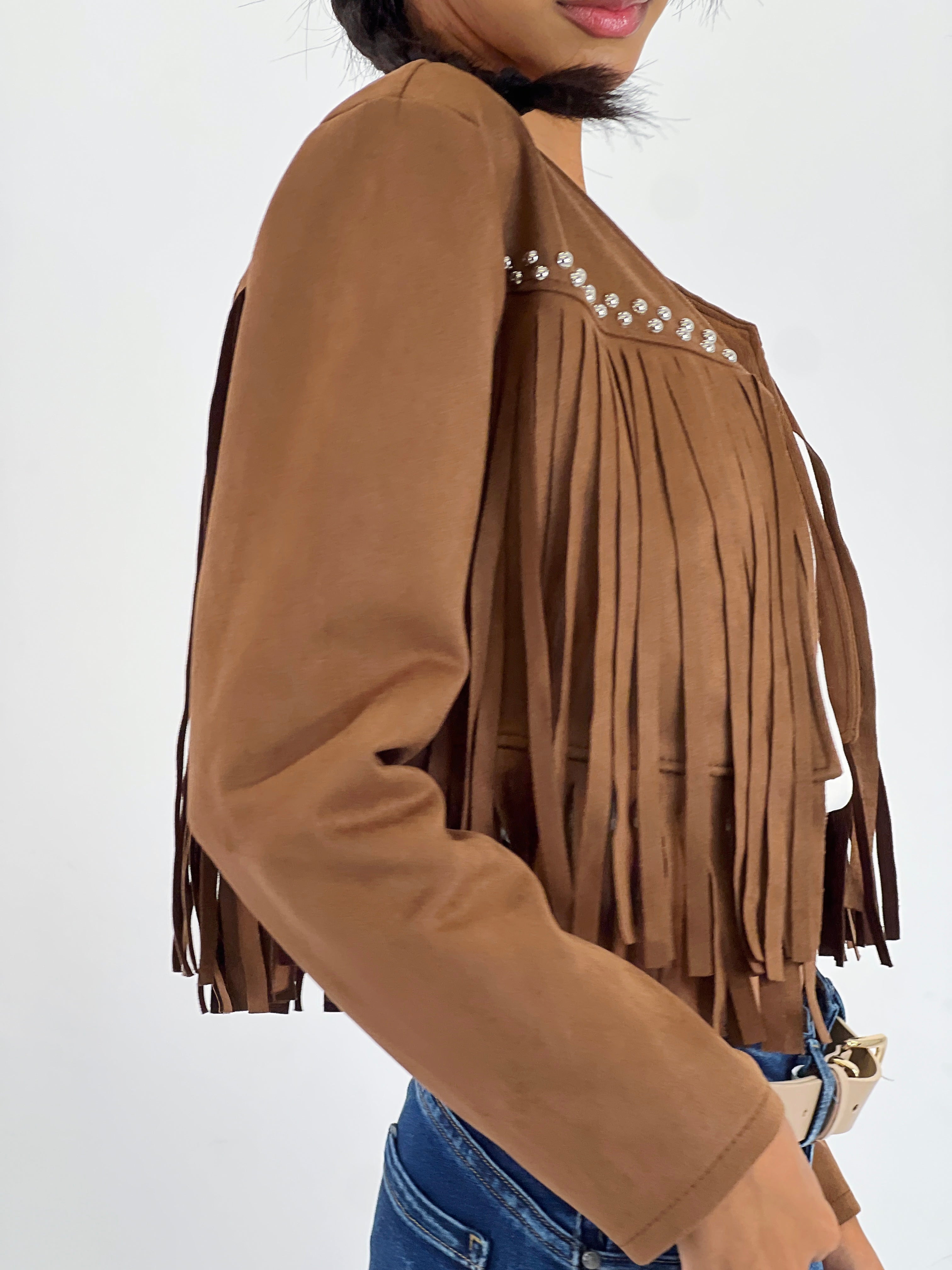 Chaqueta ante flecos