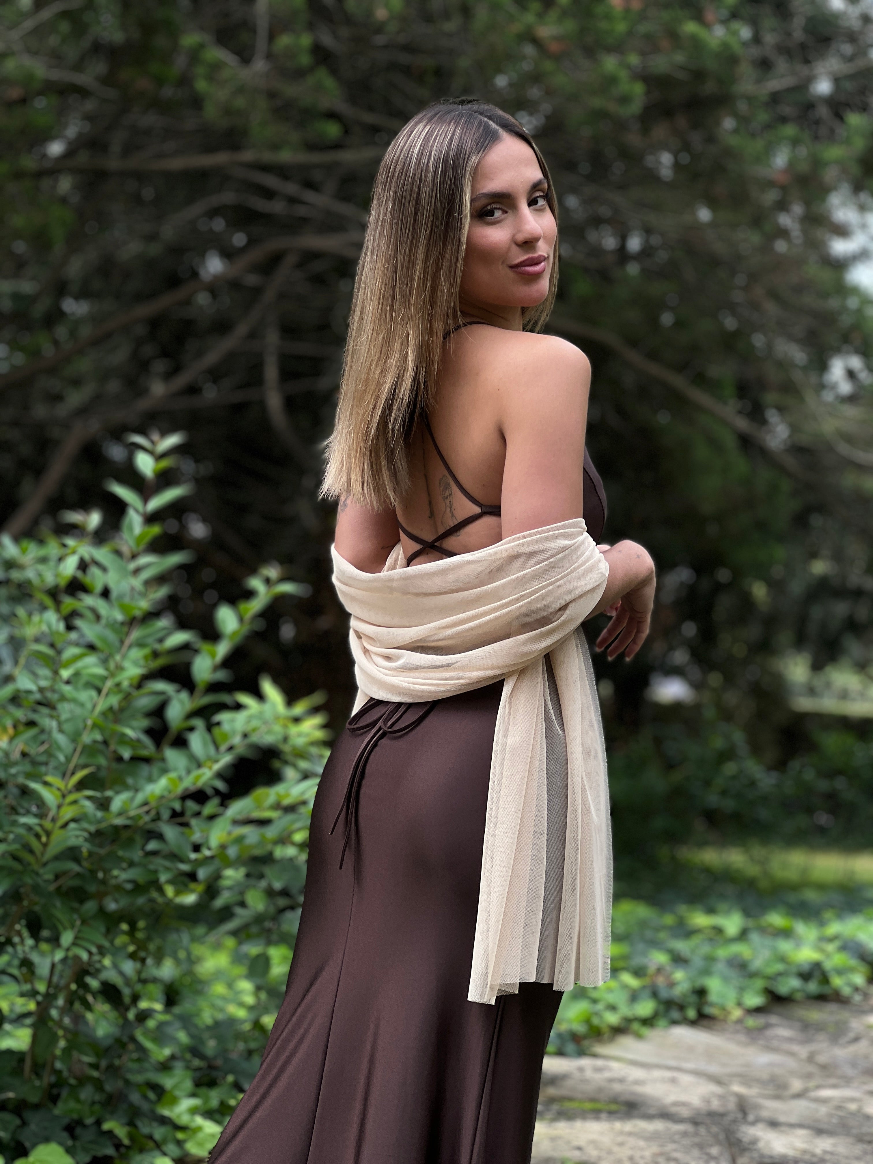 Vestido espalda cruzada Lara