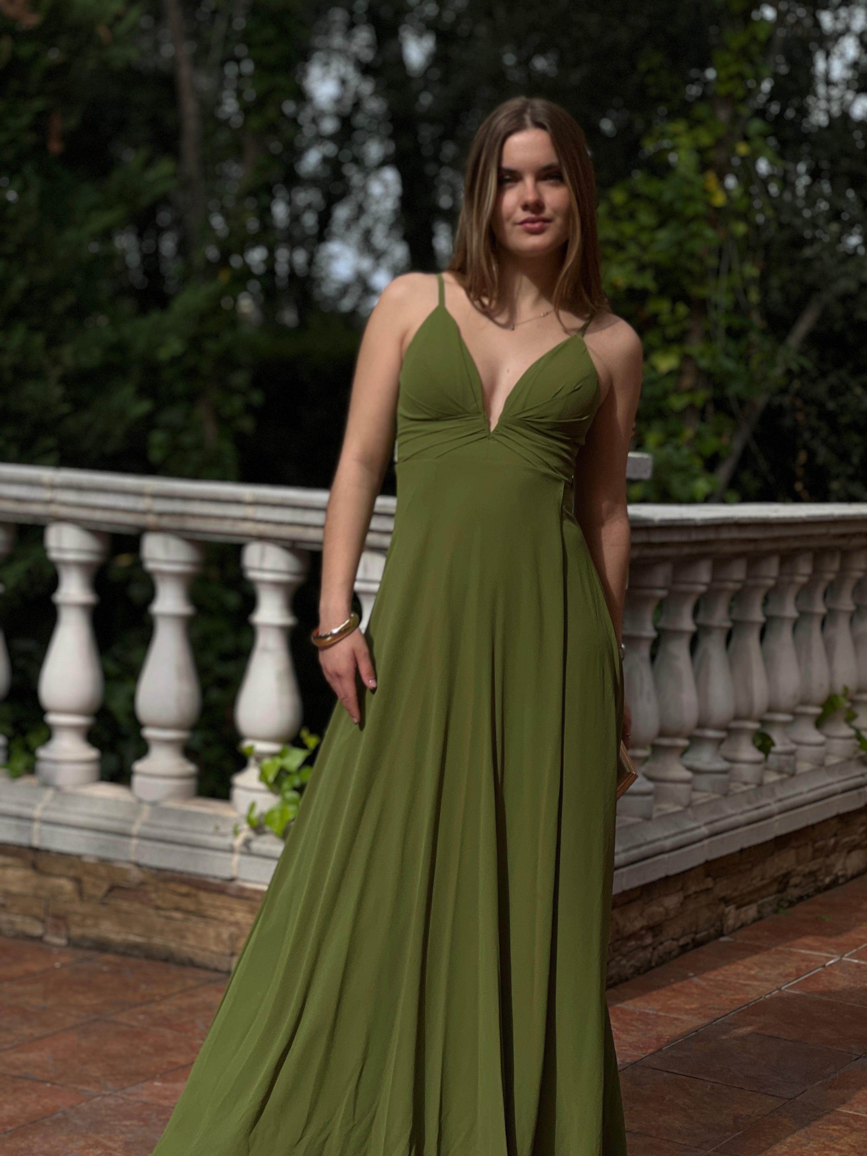 Vestido ceremonia Escote V