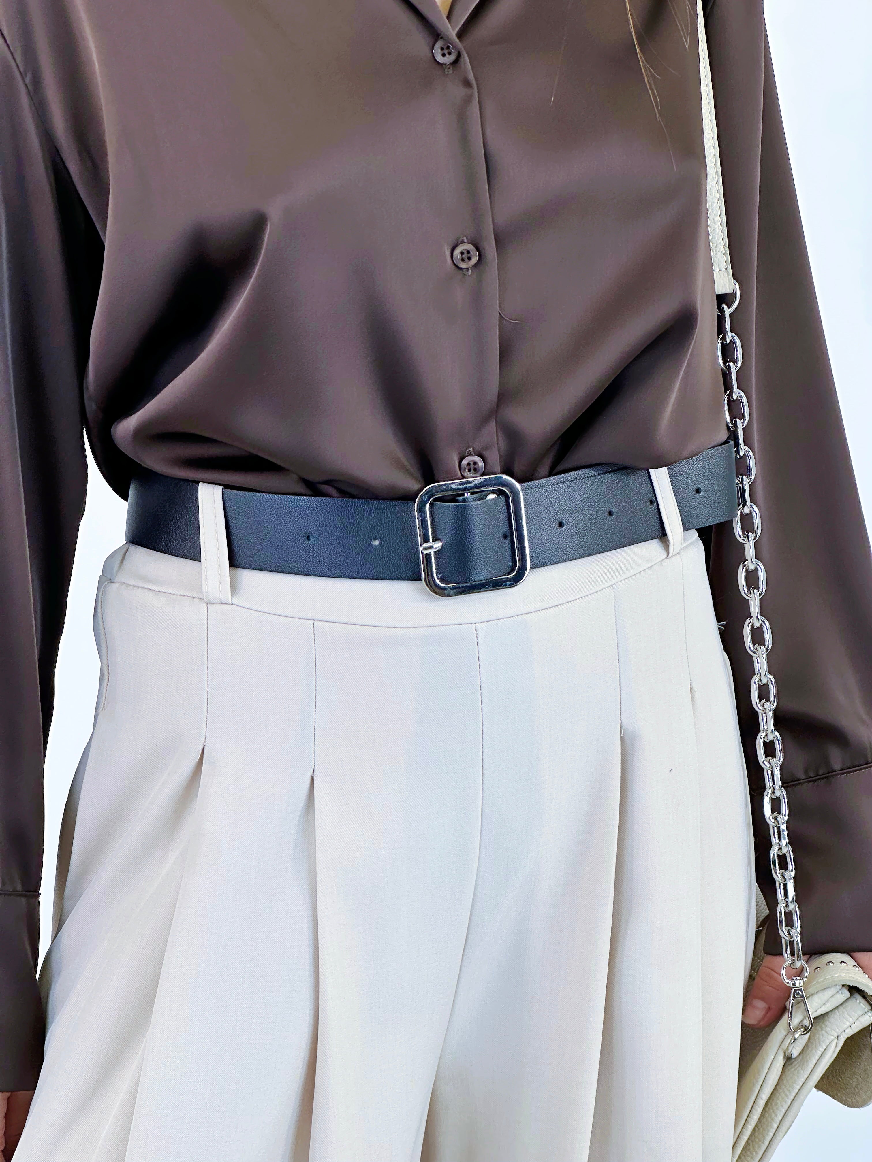 Camisa satinada botones