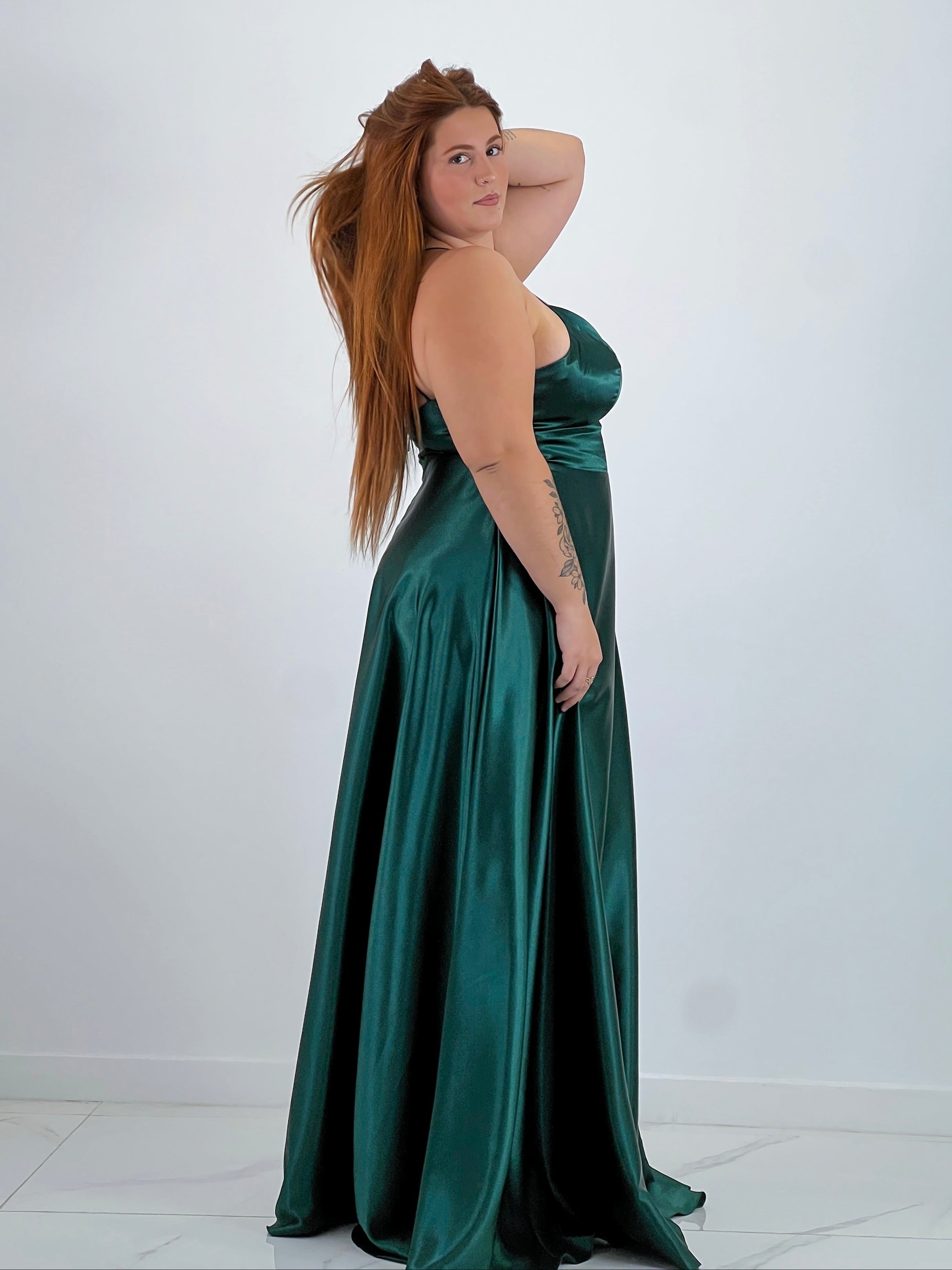 Vestido raso ceremonia Emma