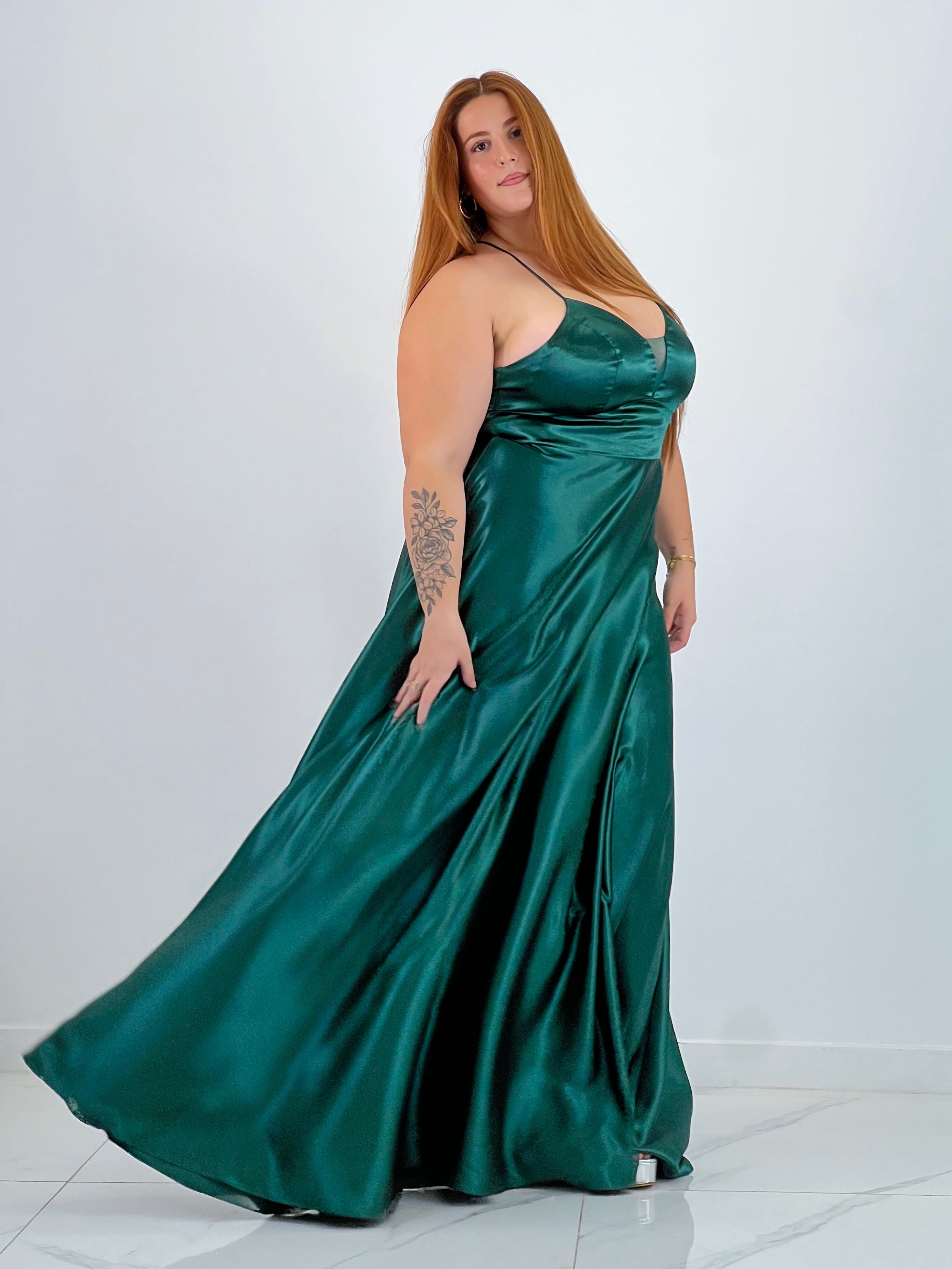 Vestido raso ceremonia Emma