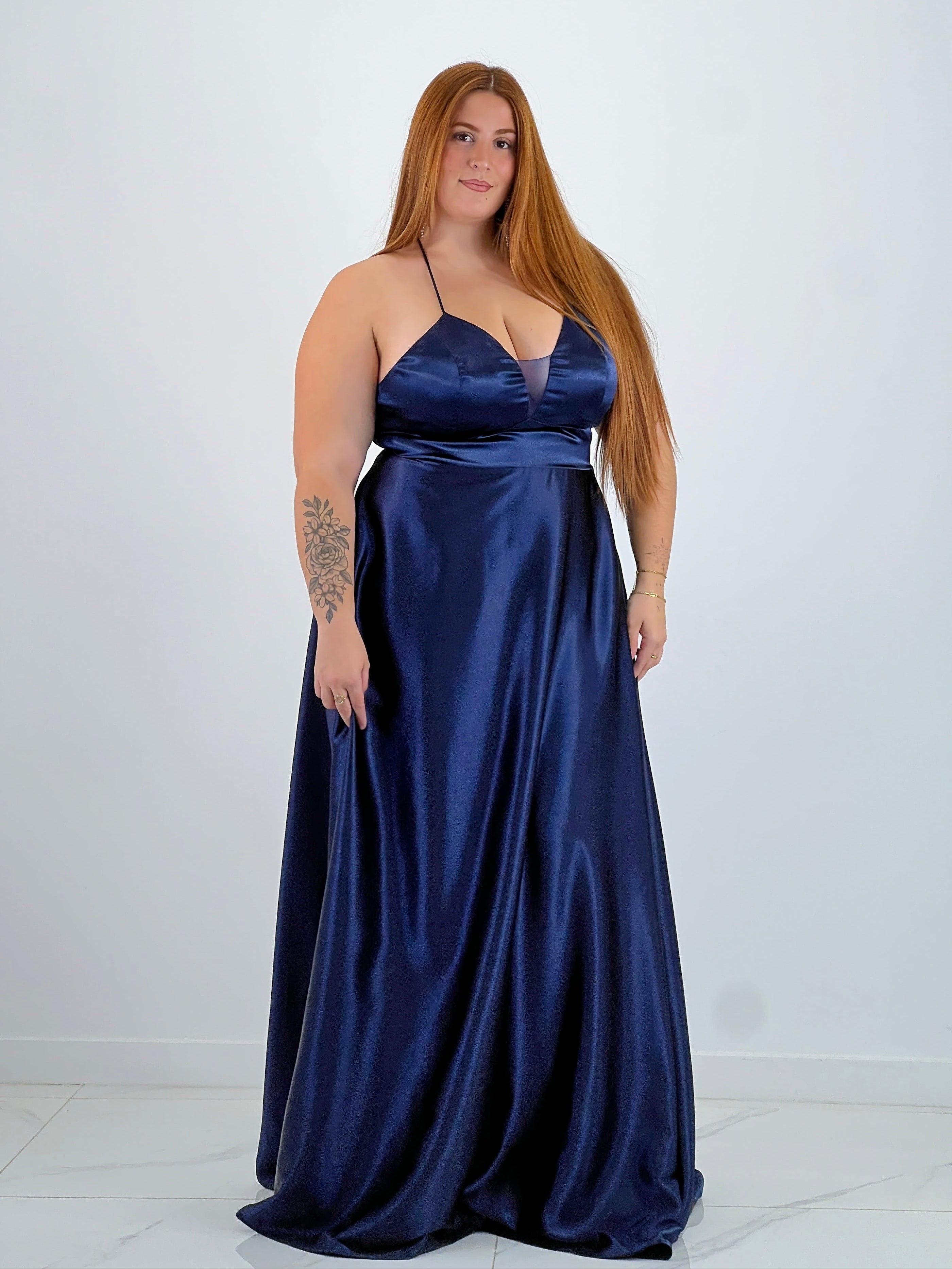 Vestido raso ceremonia Emma