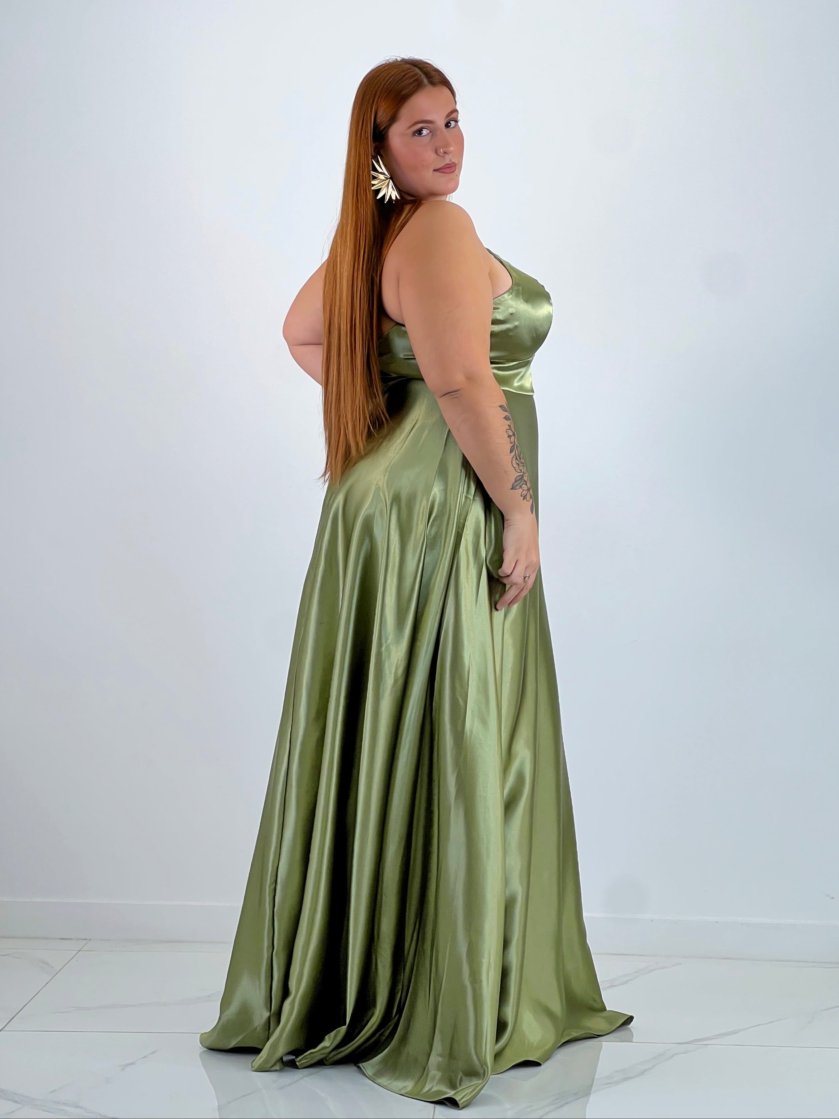 Vestido raso ceremonia Emma