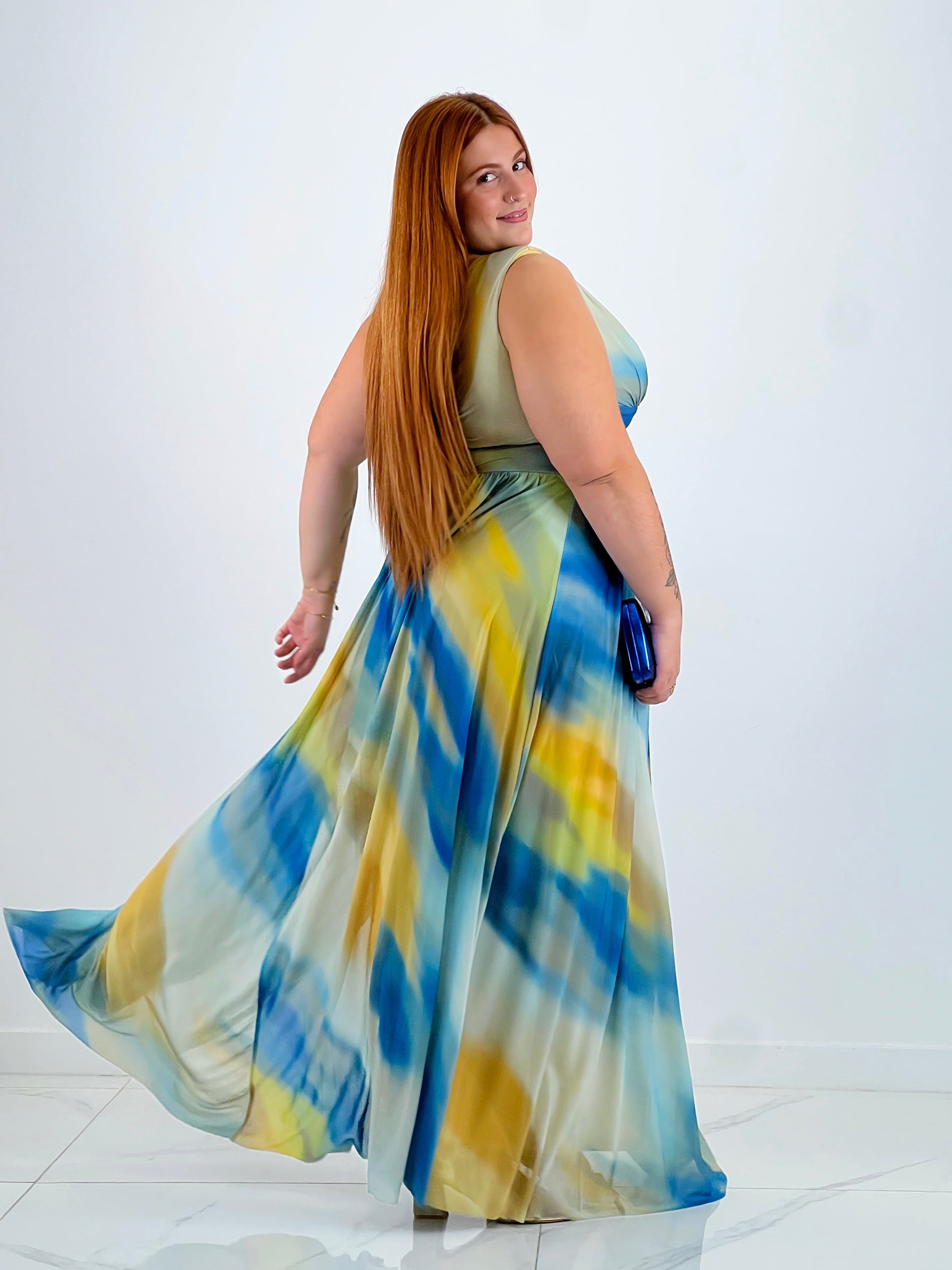 Pristina printed long dress