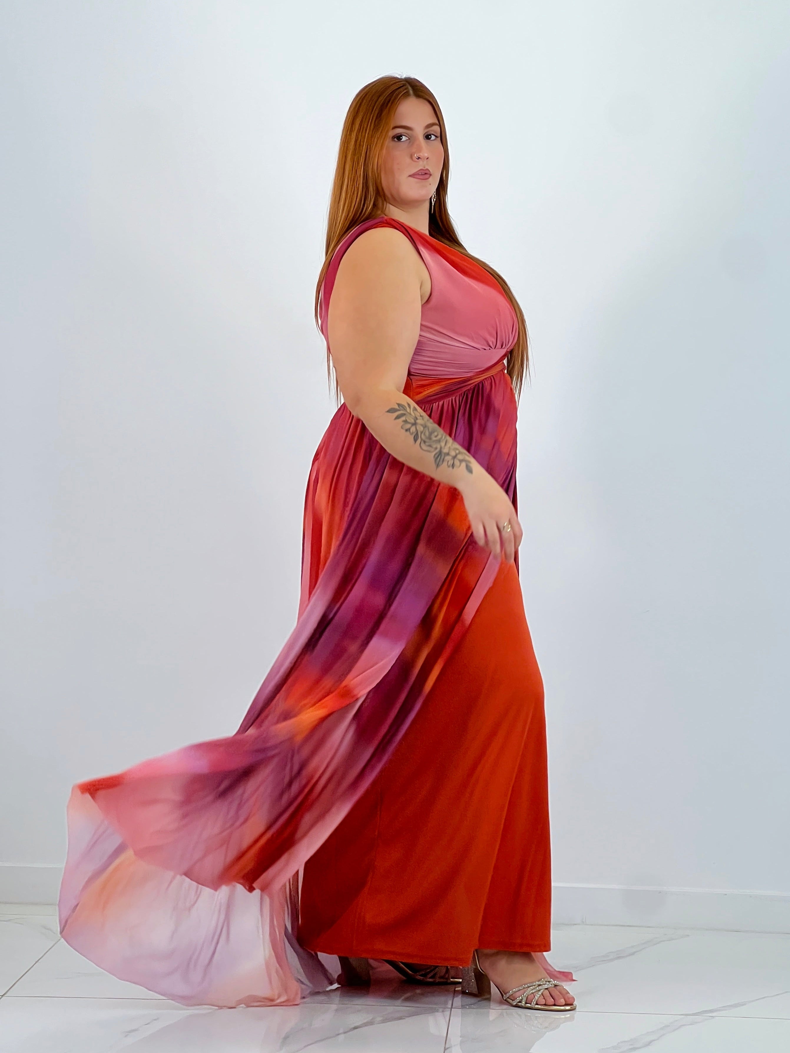 Pristina printed long dress