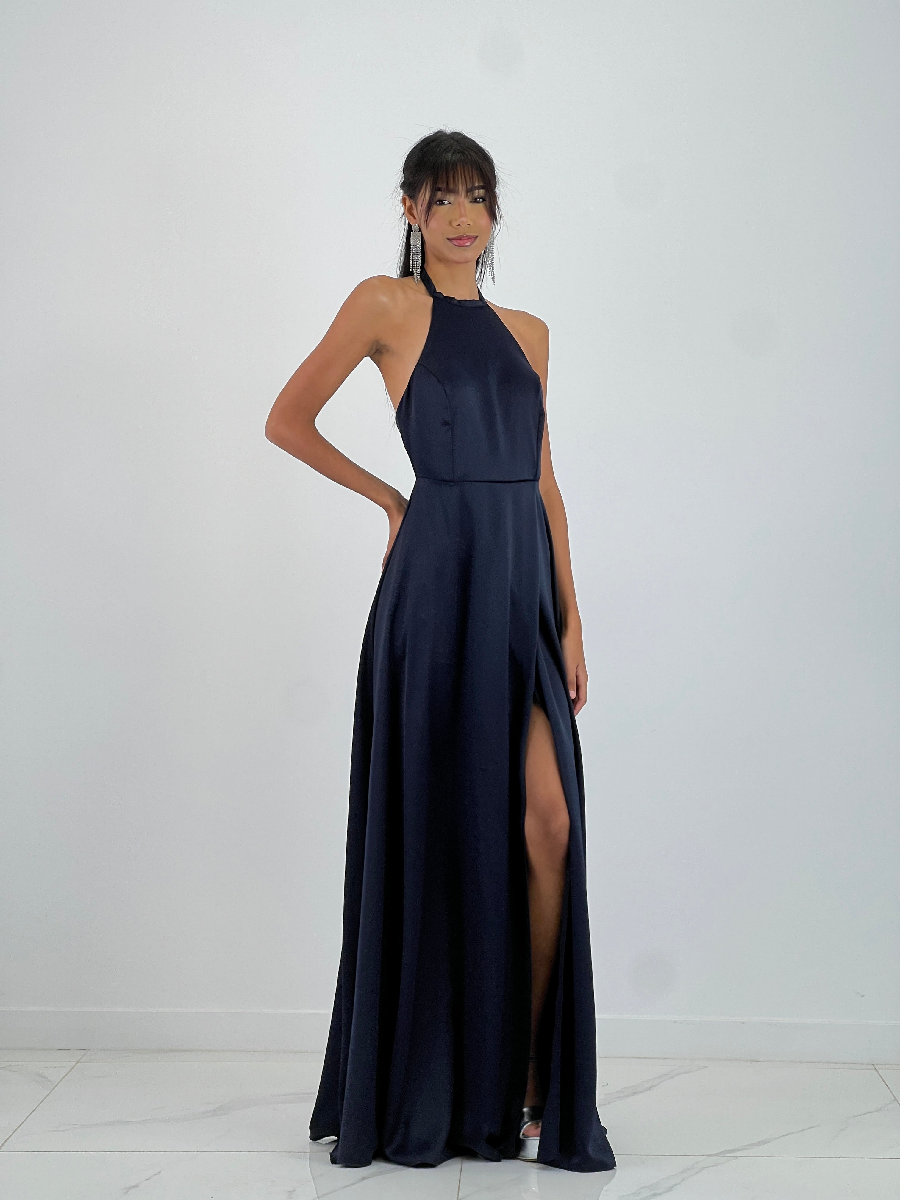 Long satin dress Silvia