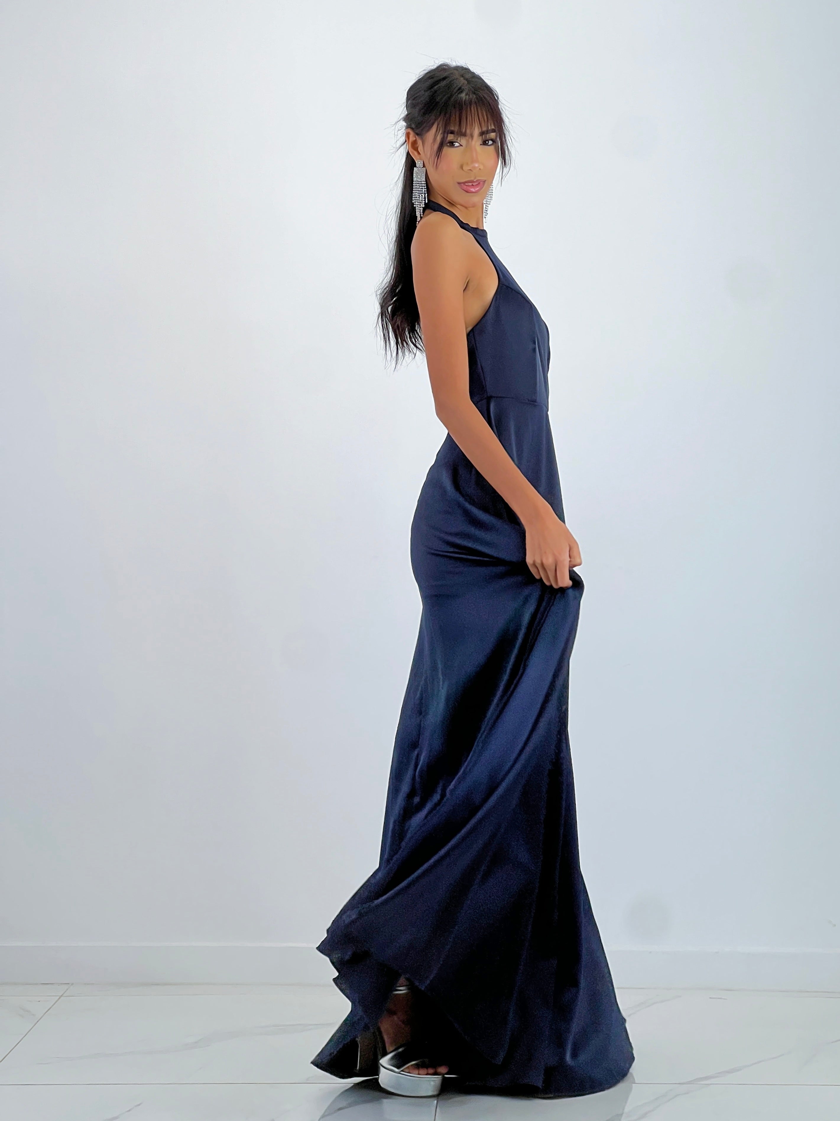 Long satin dress Silvia