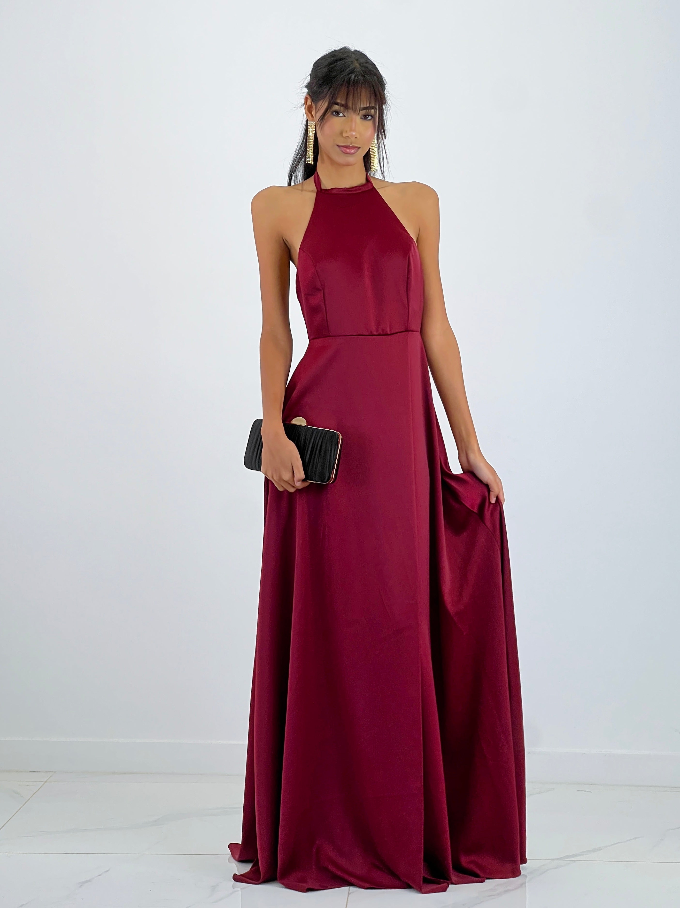 Long satin dress Silvia