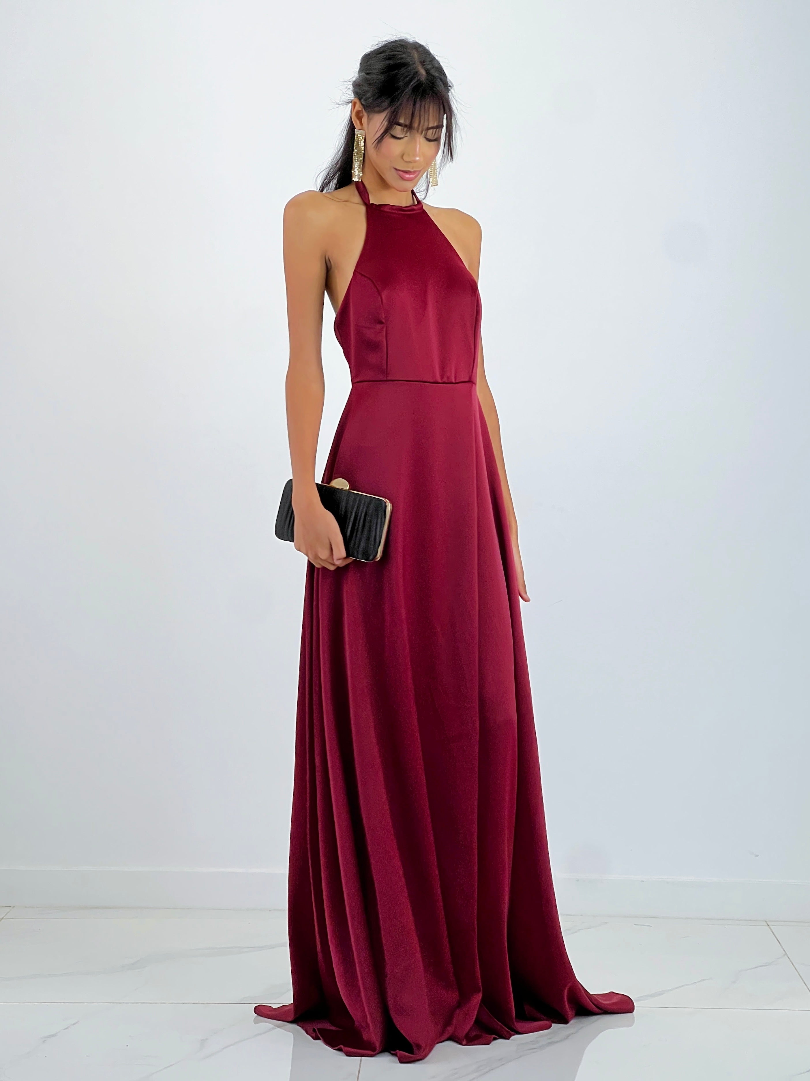 Long satin dress Silvia