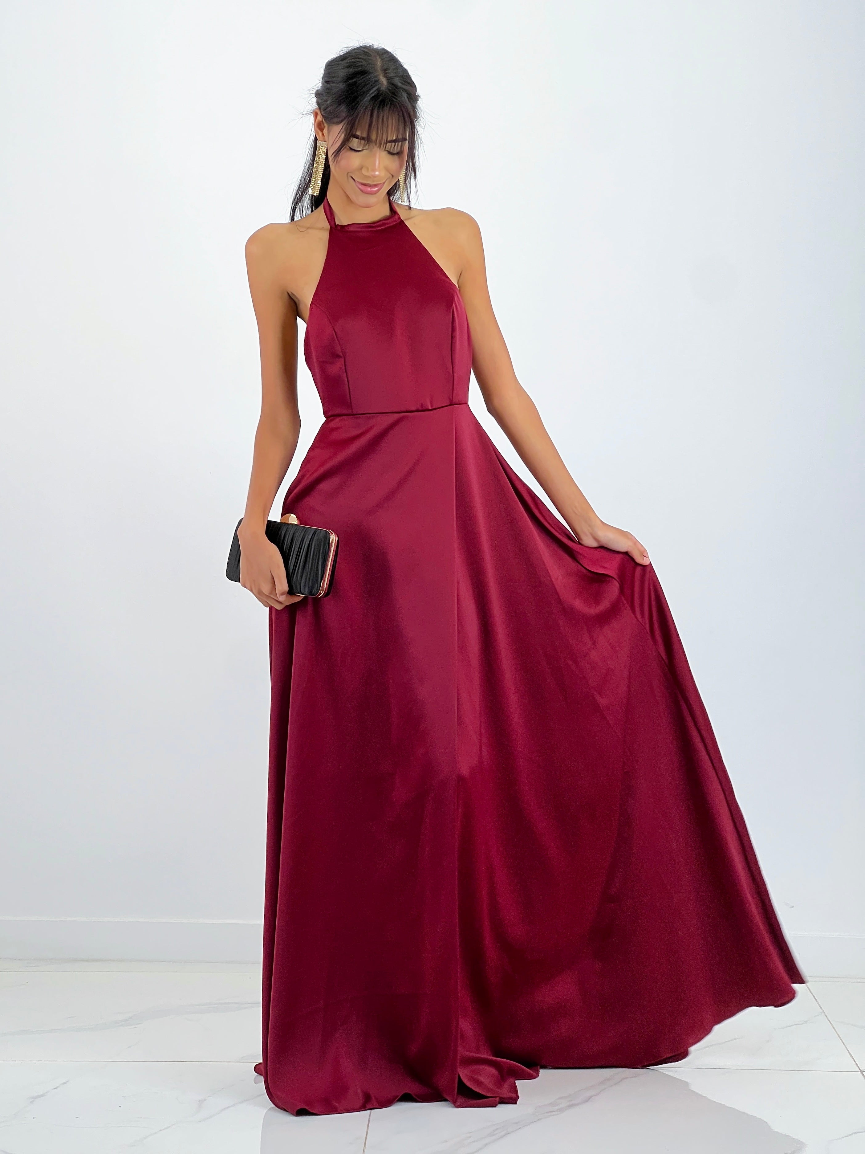 Long satin dress Silvia