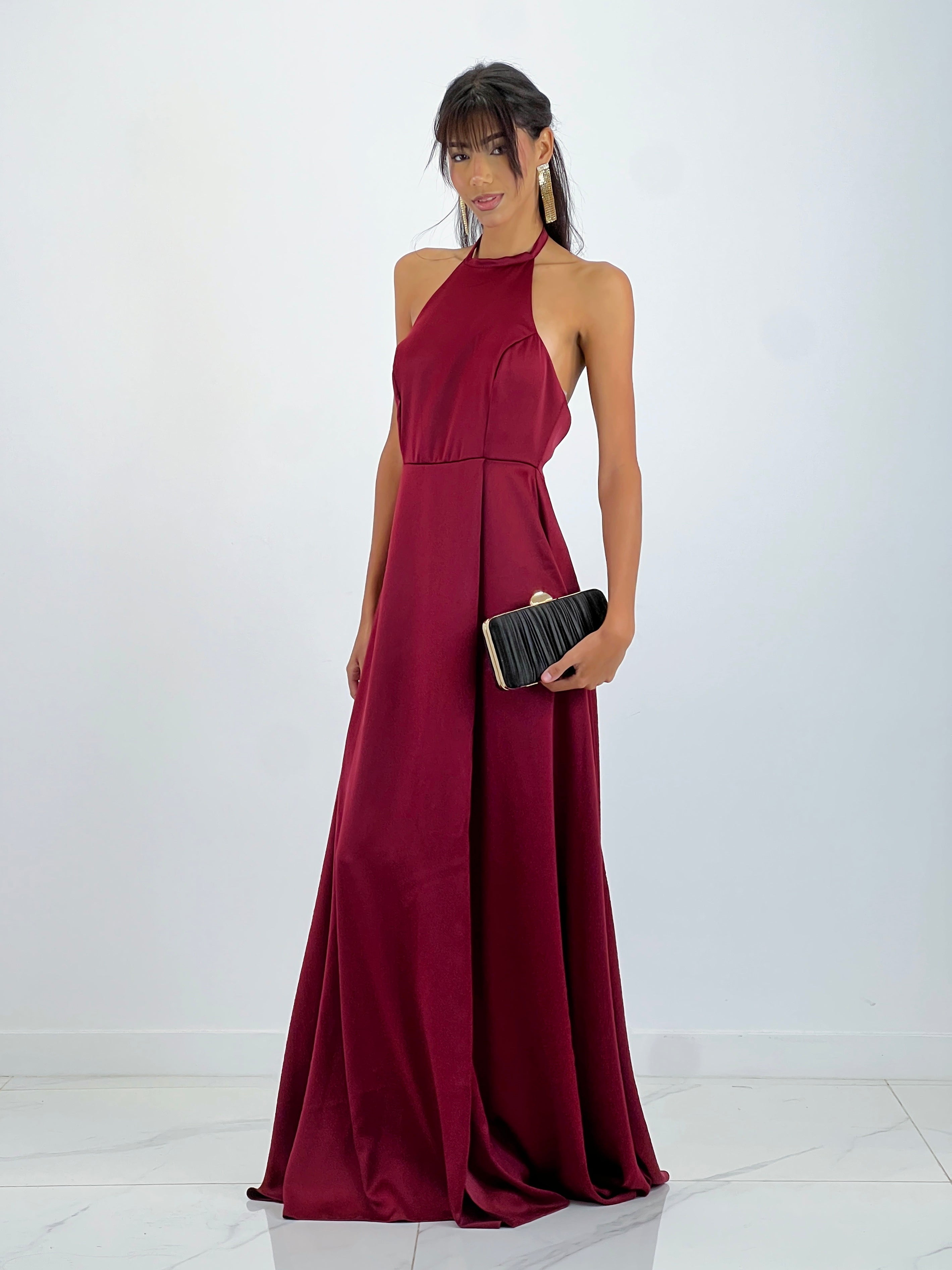 Long satin dress Silvia