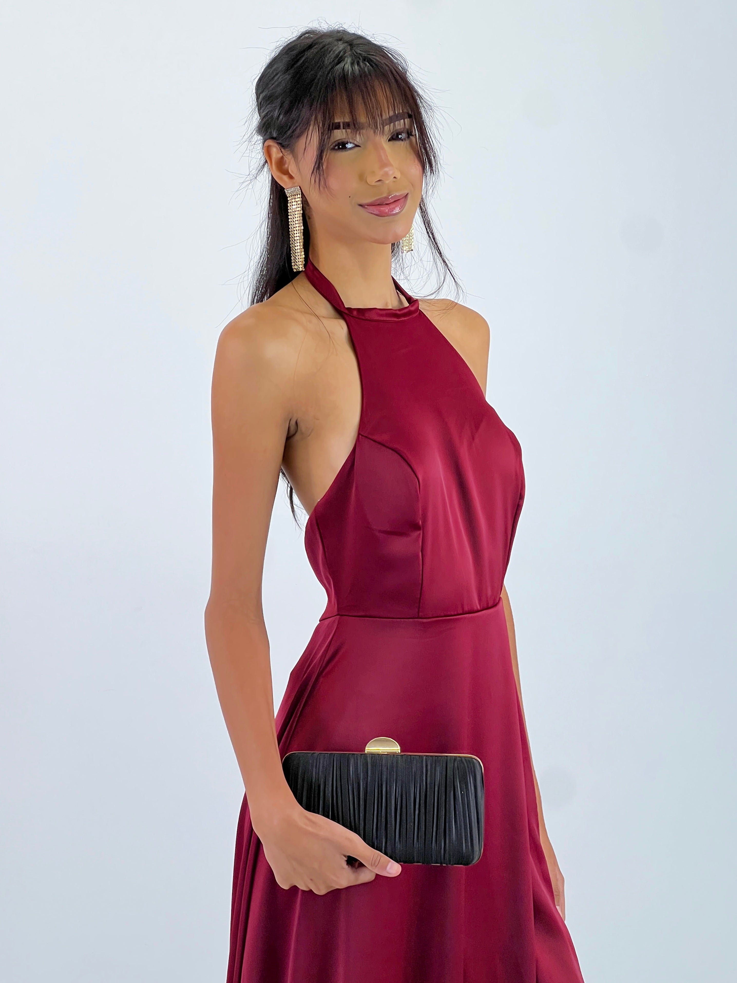 Long satin dress Silvia