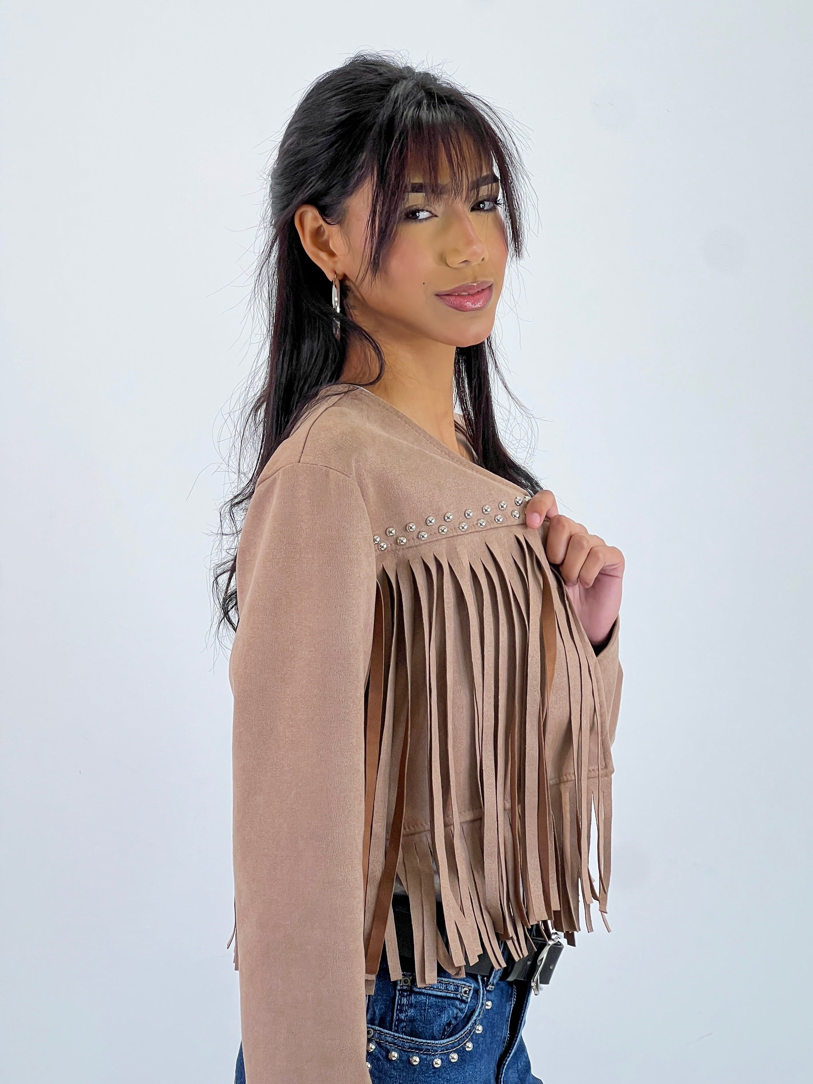 Chaqueta ante flecos
