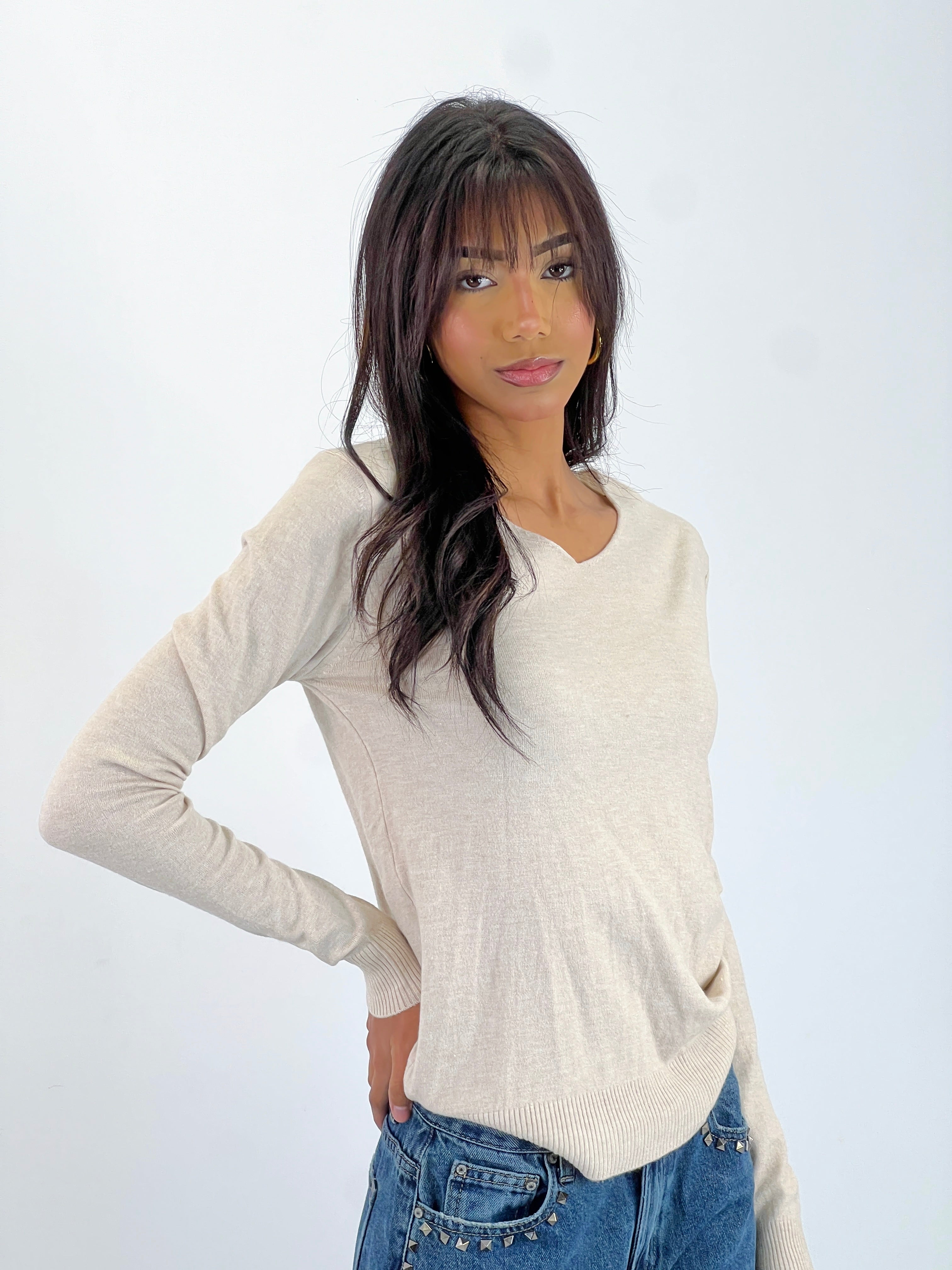 Jersey punto cuello pico