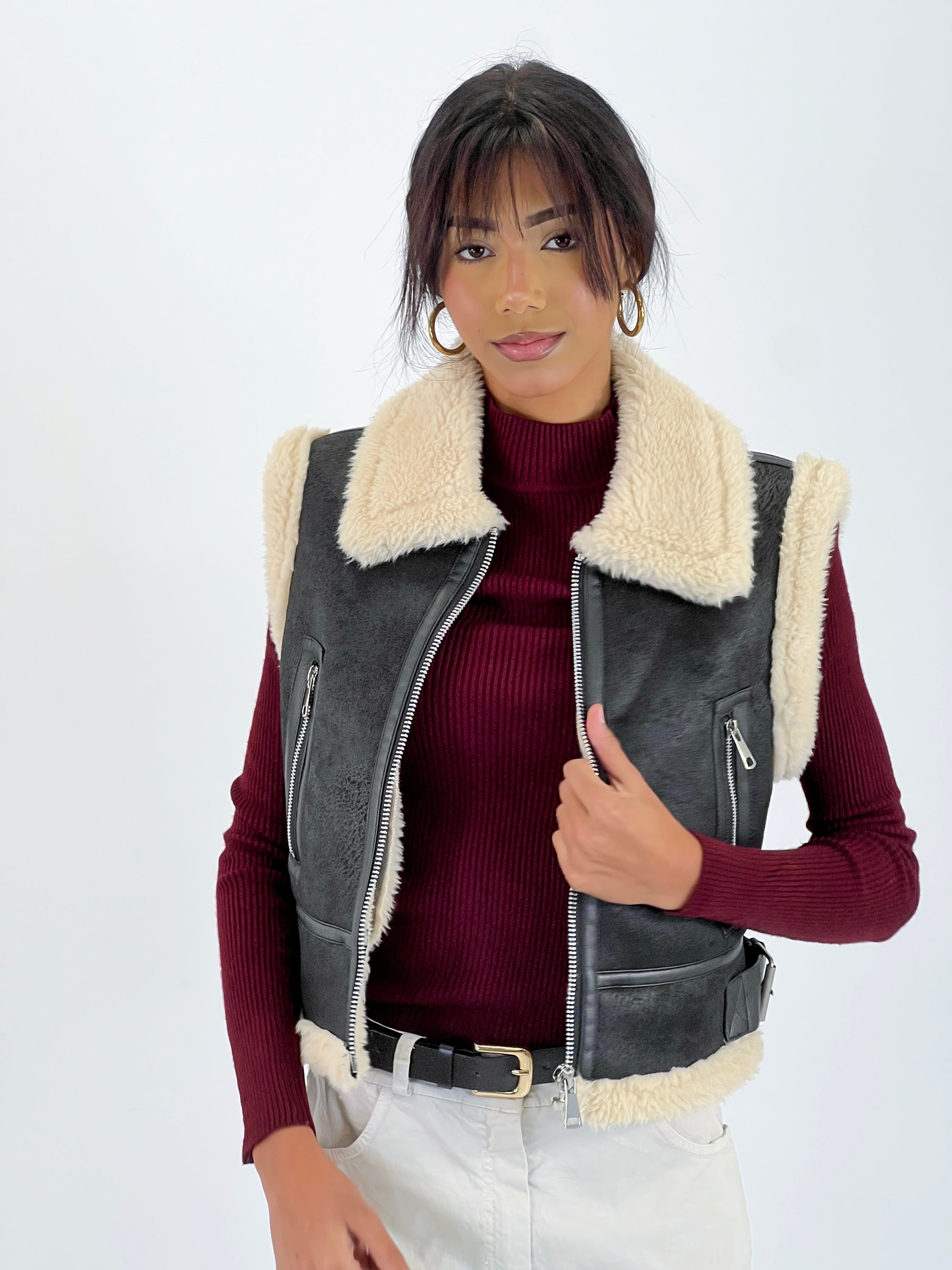 Gilet corto doppia faccia