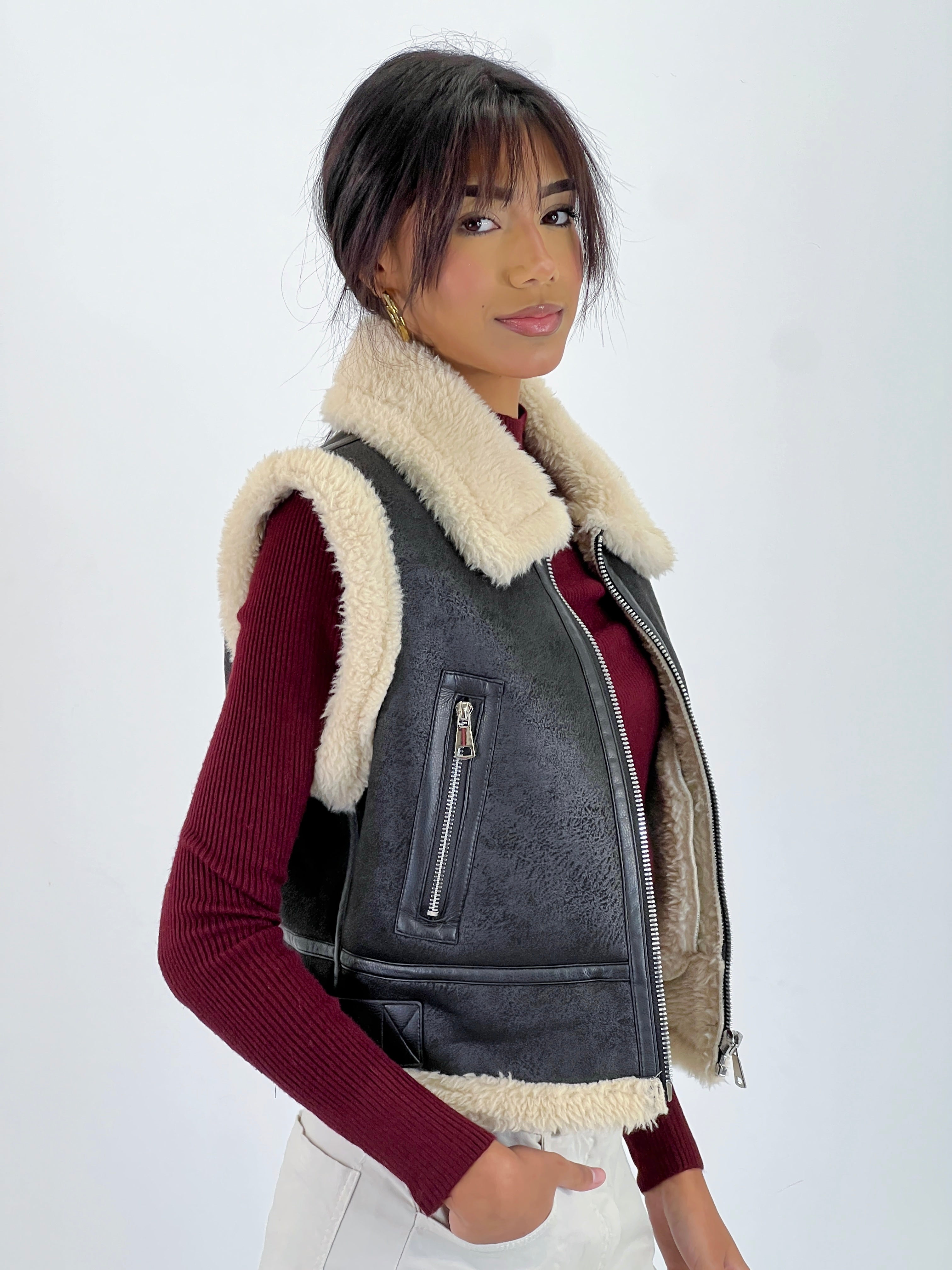 Gilet corto doppia faccia