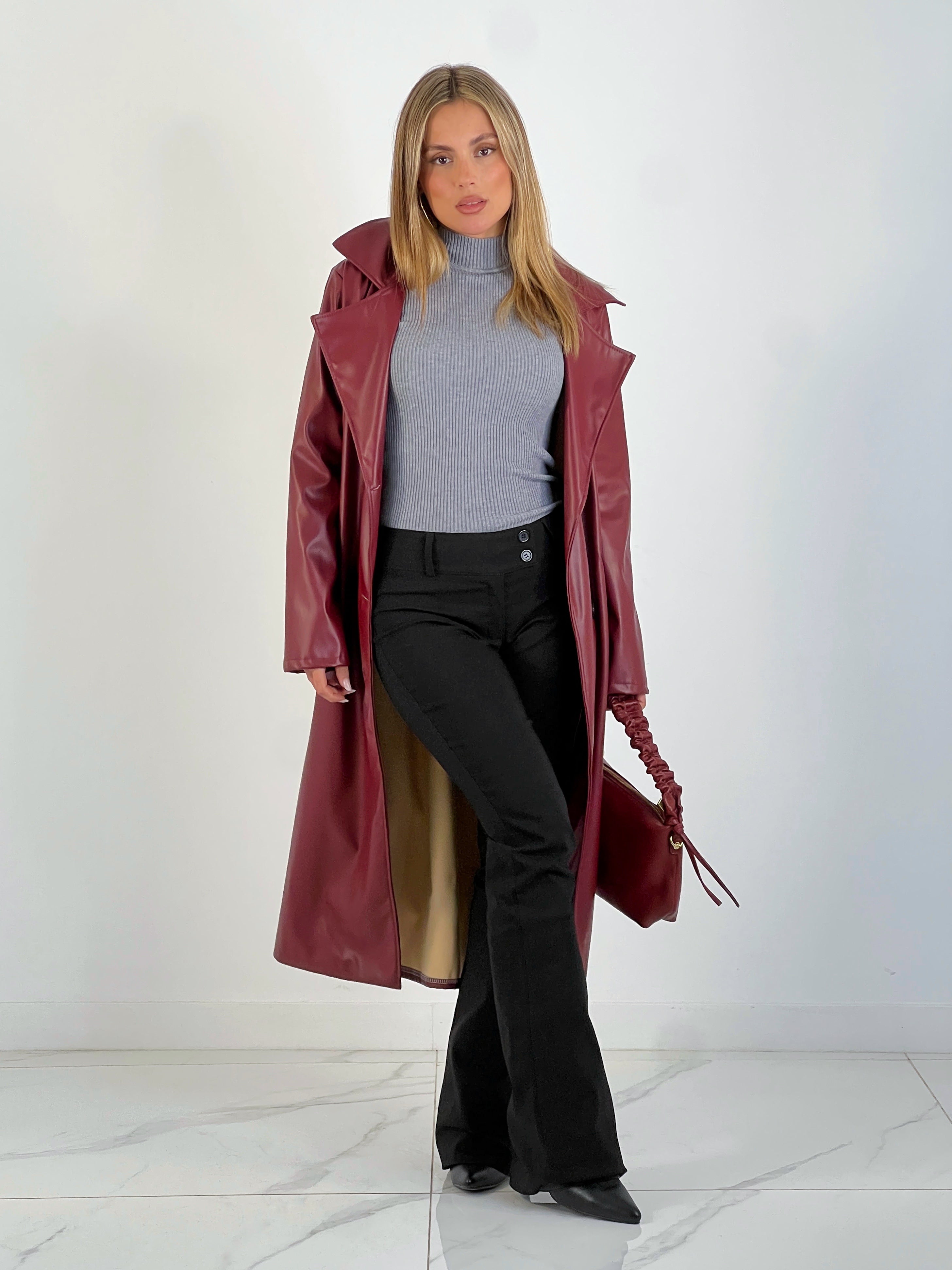 Gabardina efecto piel