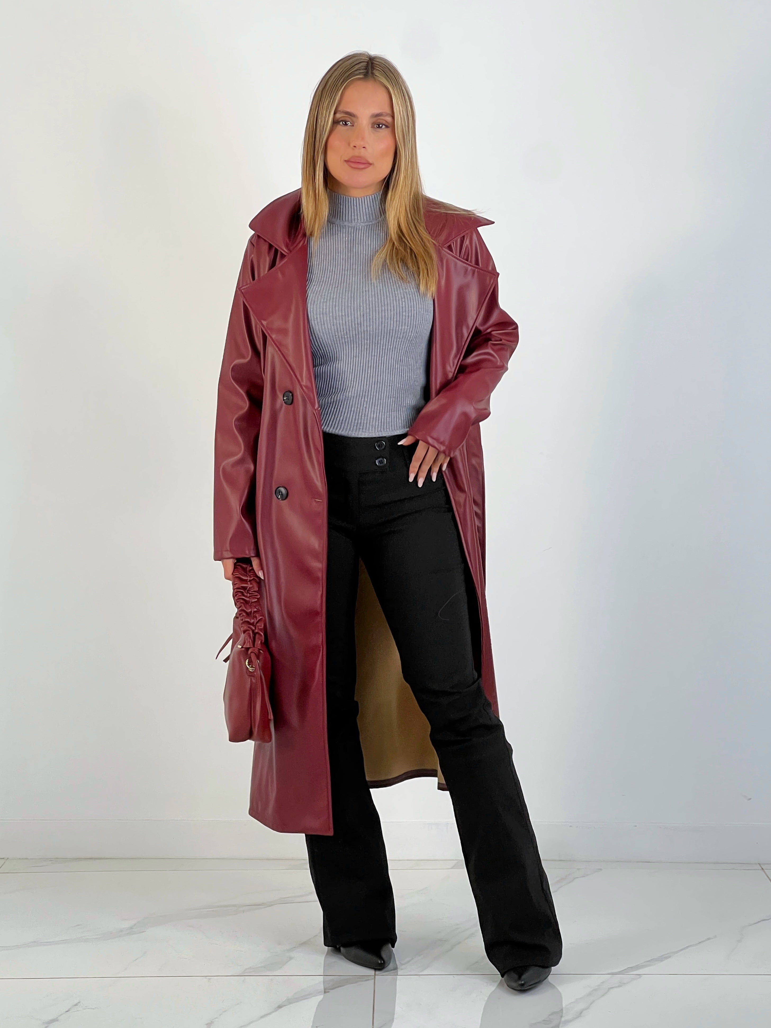 Pantalone a vita alta con doppio bottone