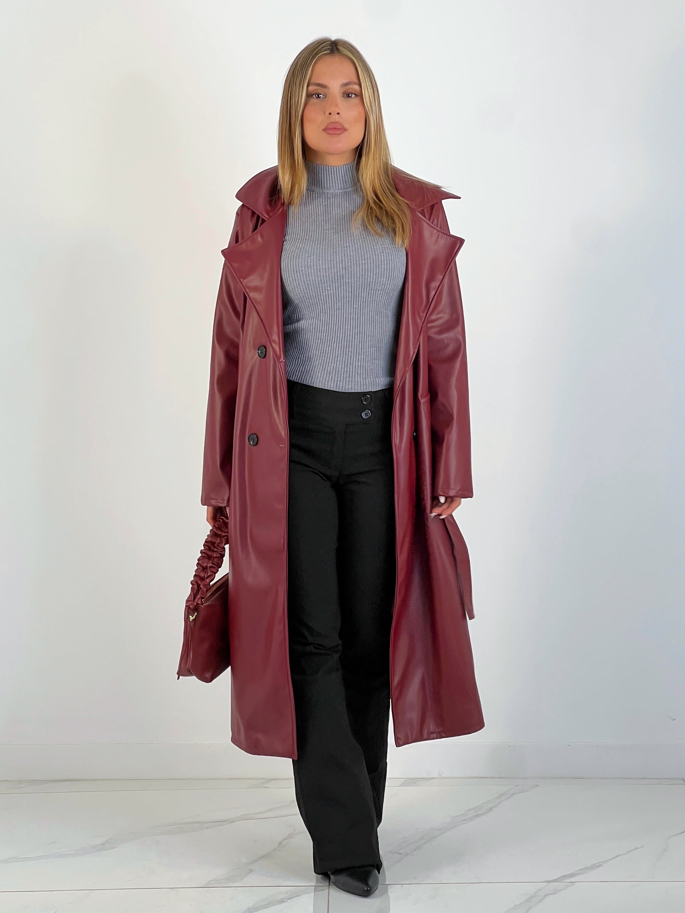 Gabardina efecto piel