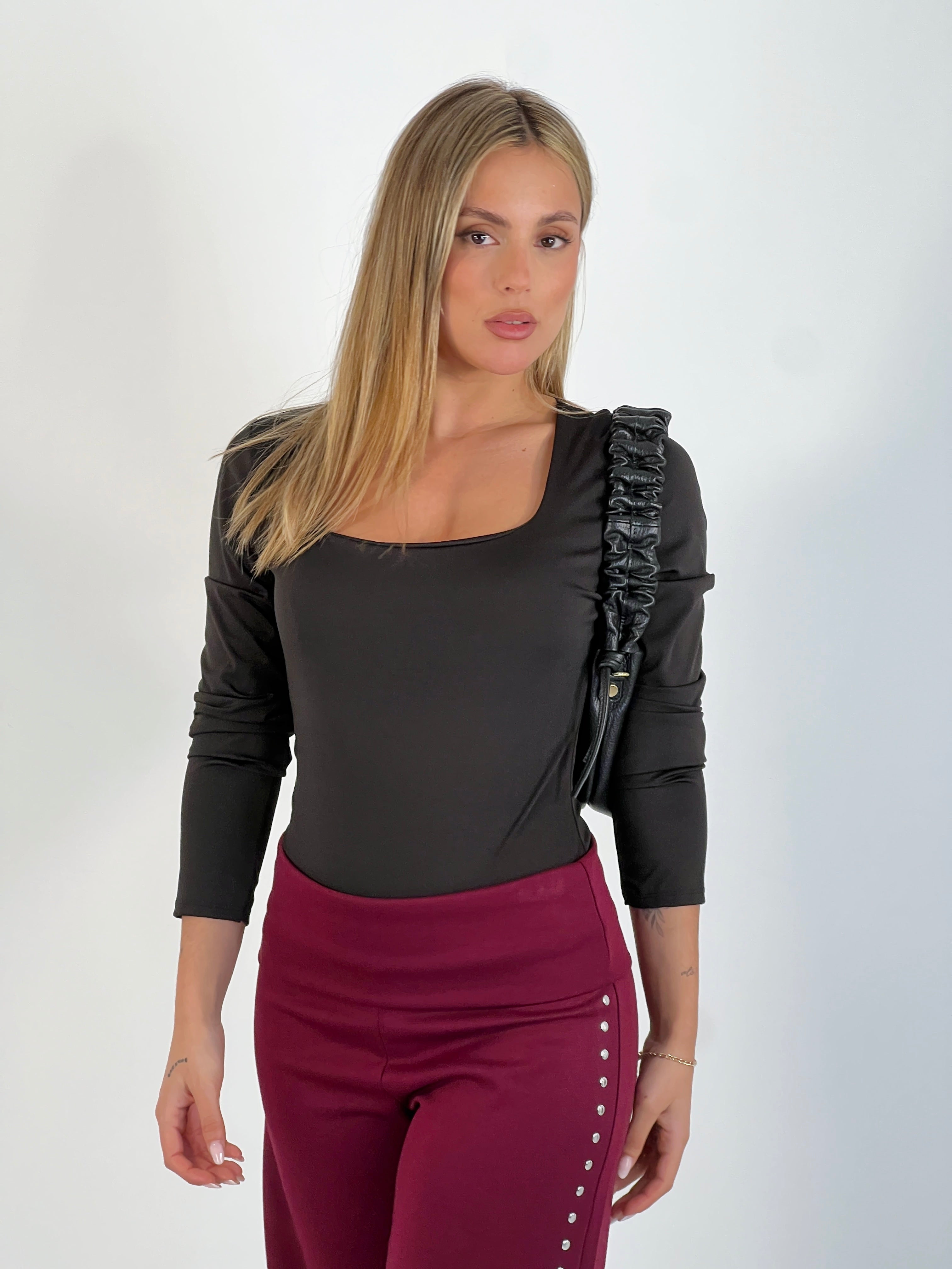 Body lycra square neckline