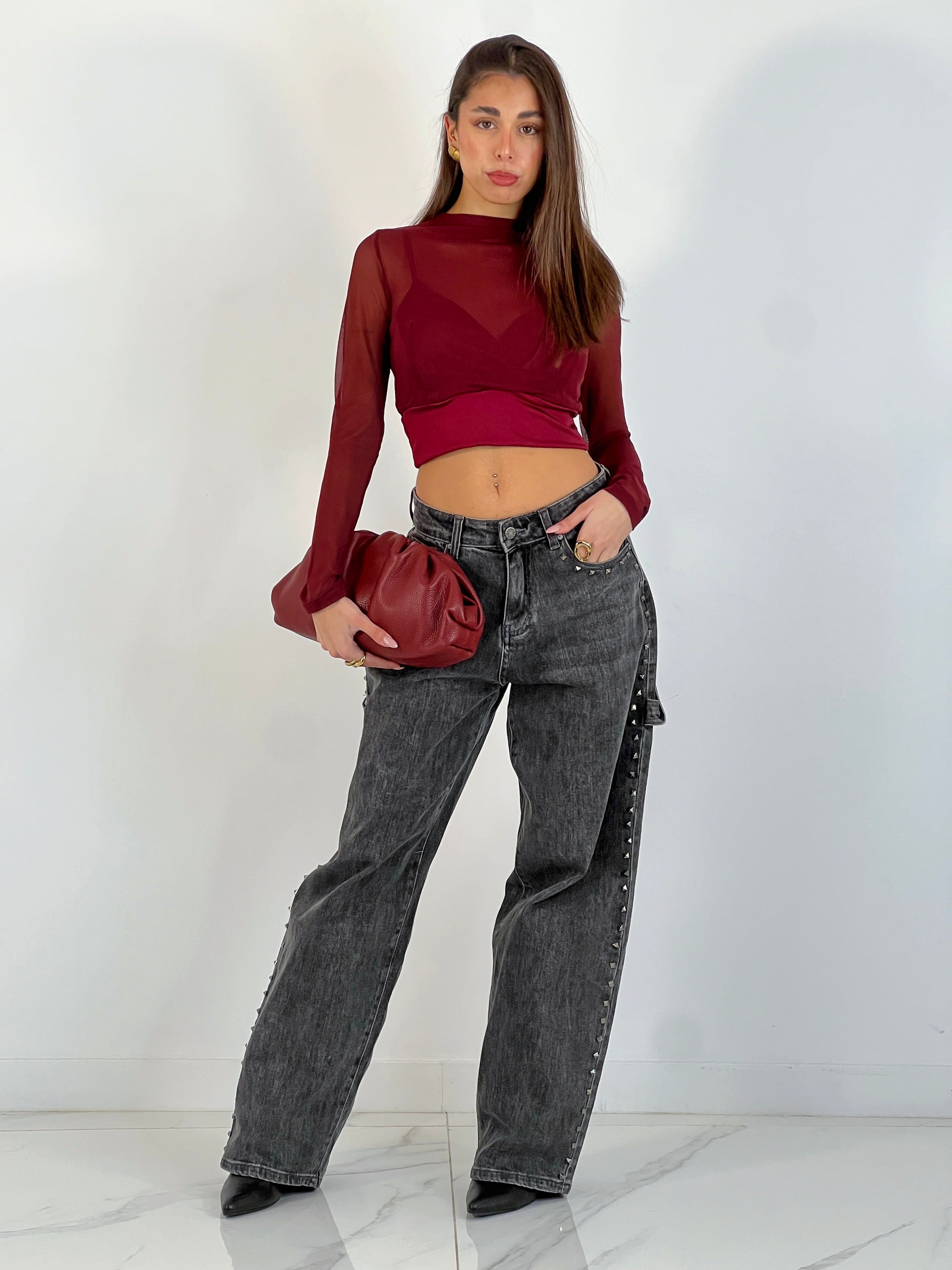 Bolso de mano piel efecto arrugado