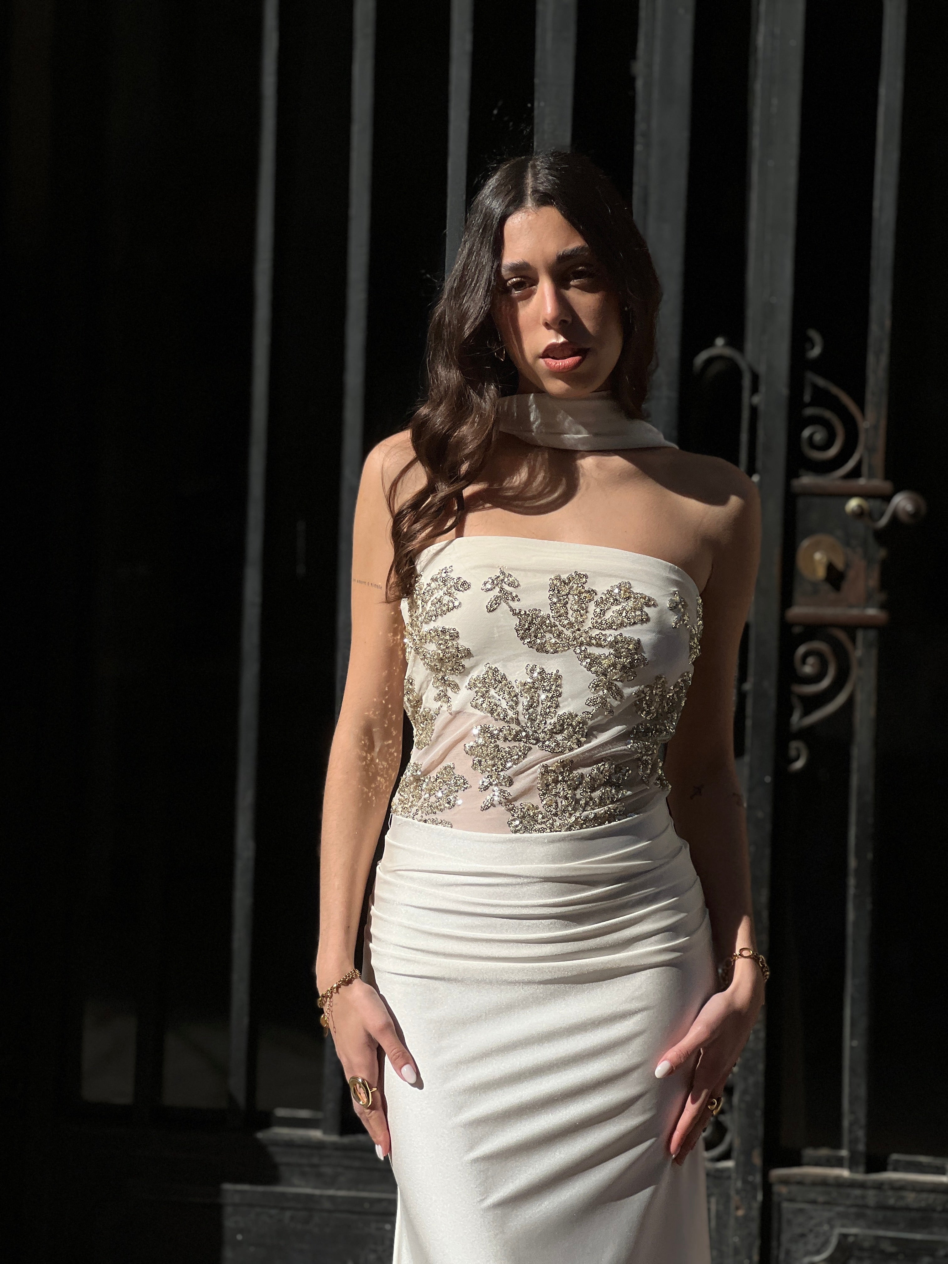 Vestido palabra de honor lentejuela - Zebra&Maduixa®