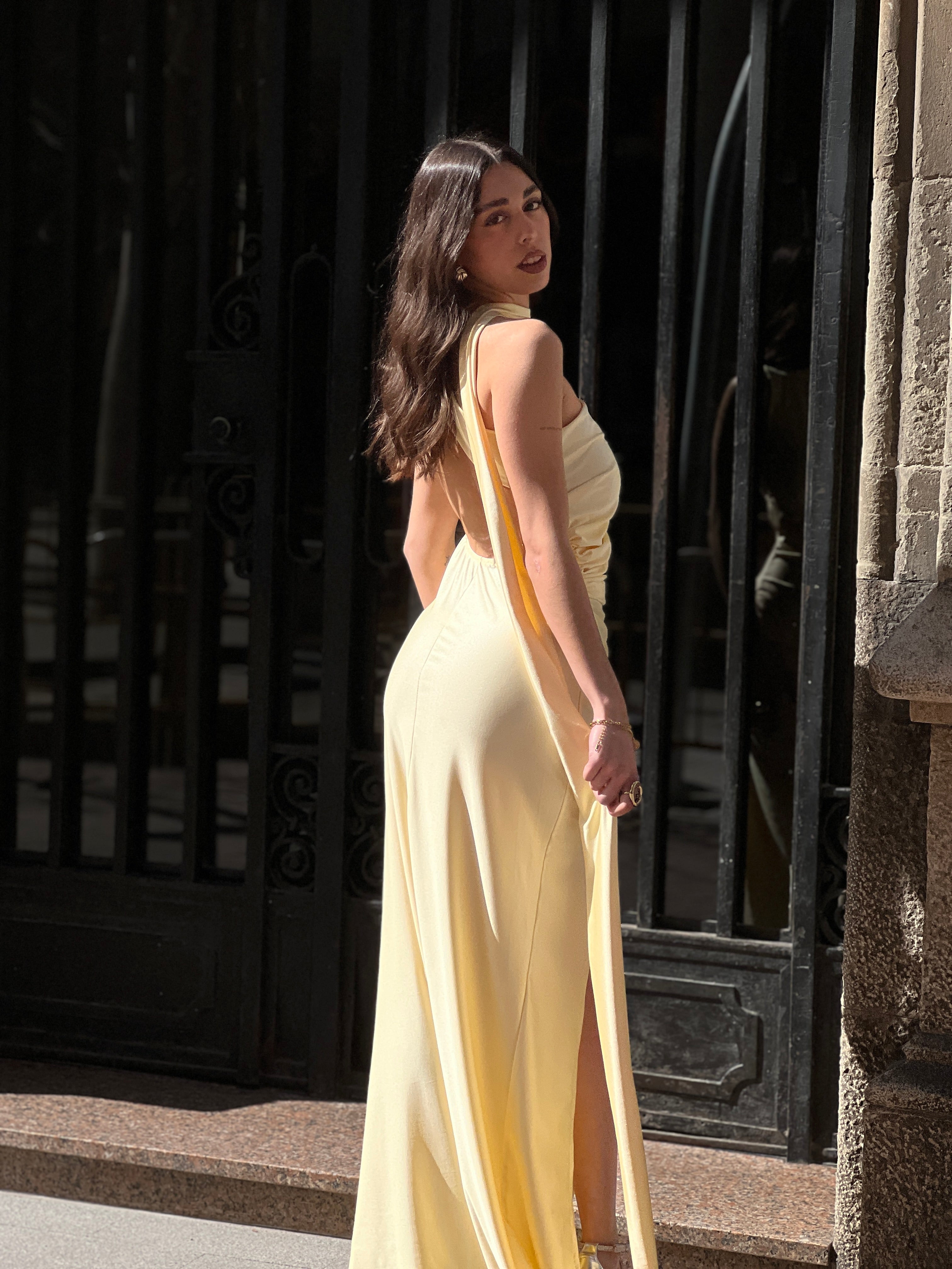 Vestido asimétrico satiando Sidney - Zebra&Maduixa®