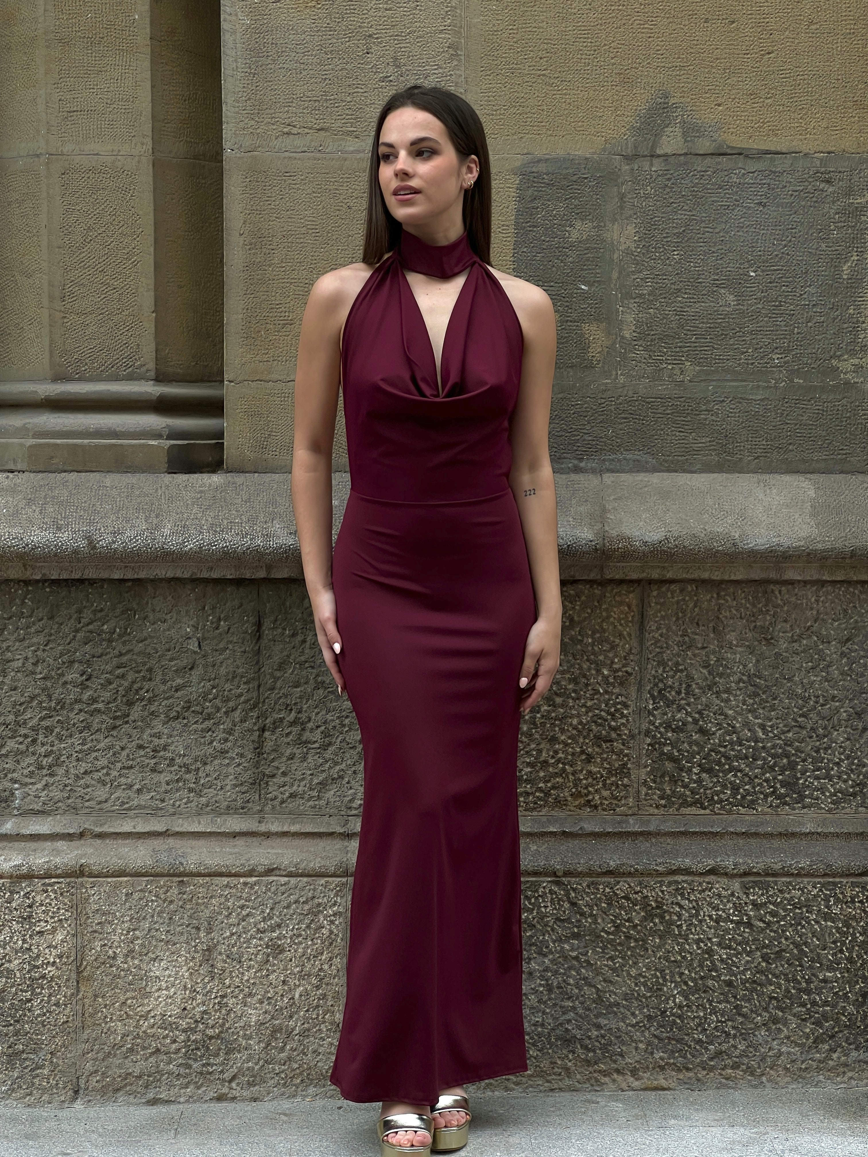 Vestido choker drapeado Alba - Zebra&Maduixa®